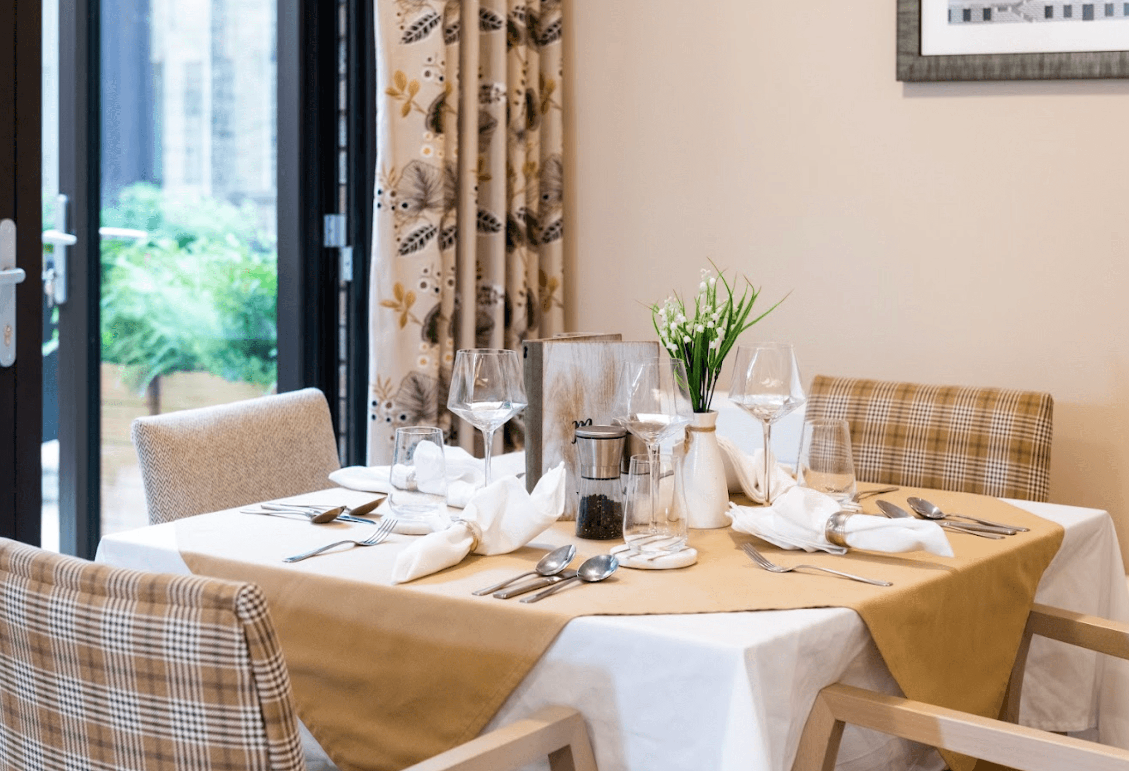 Dining area of Chestnut Manor care home in Wanstead, London