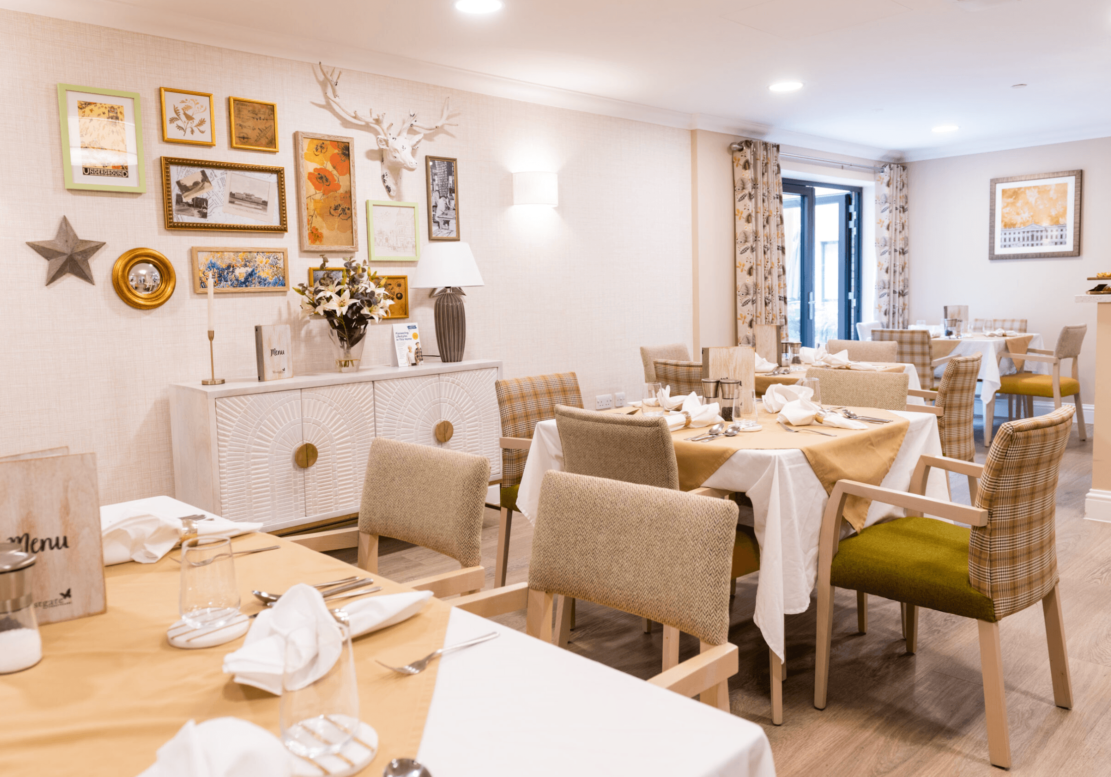 Dining area of Chestnut Manor care home in Wanstead, London