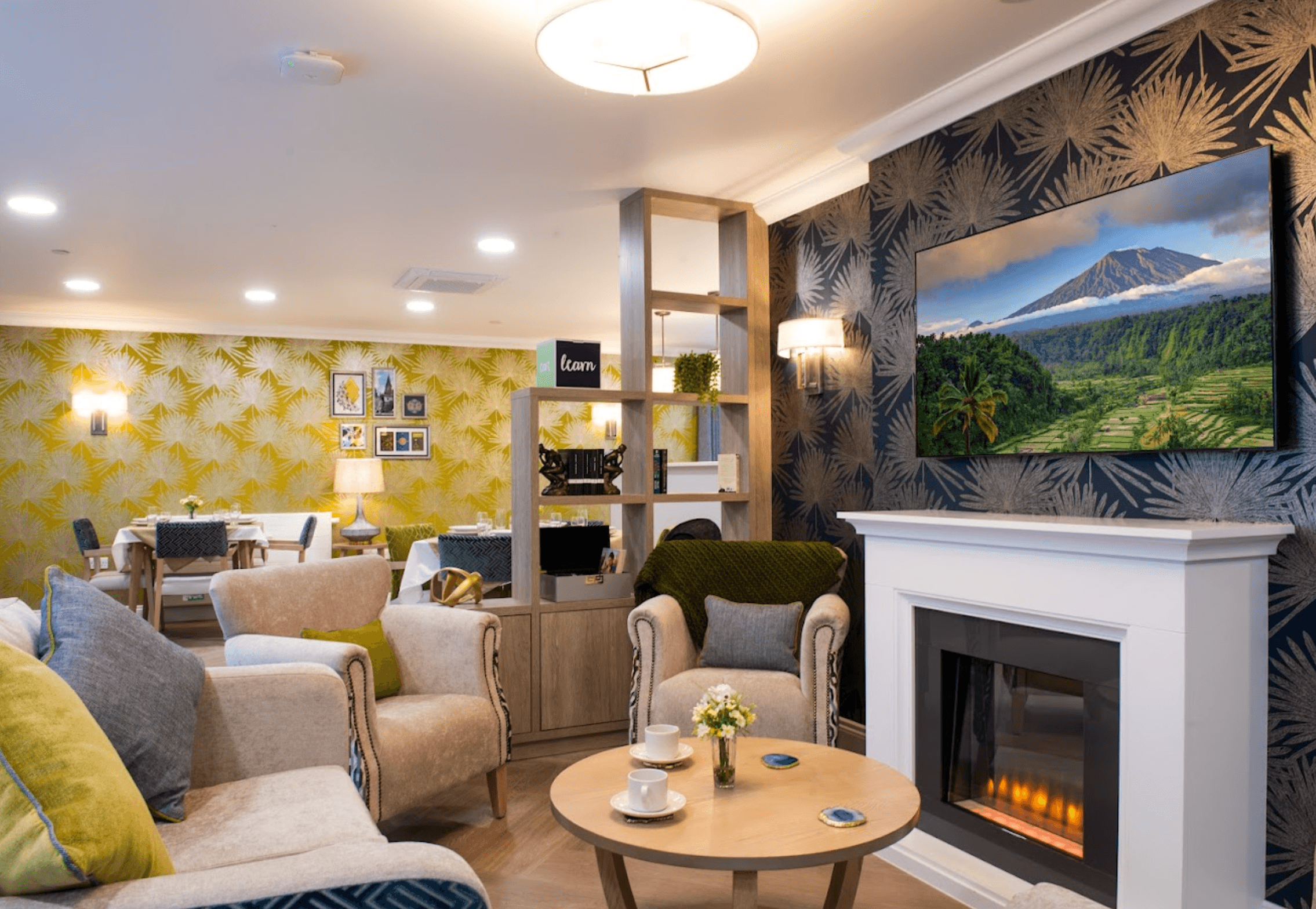 Lounge of Burford Grange care home in Rickmansworth, Hertfordshire 