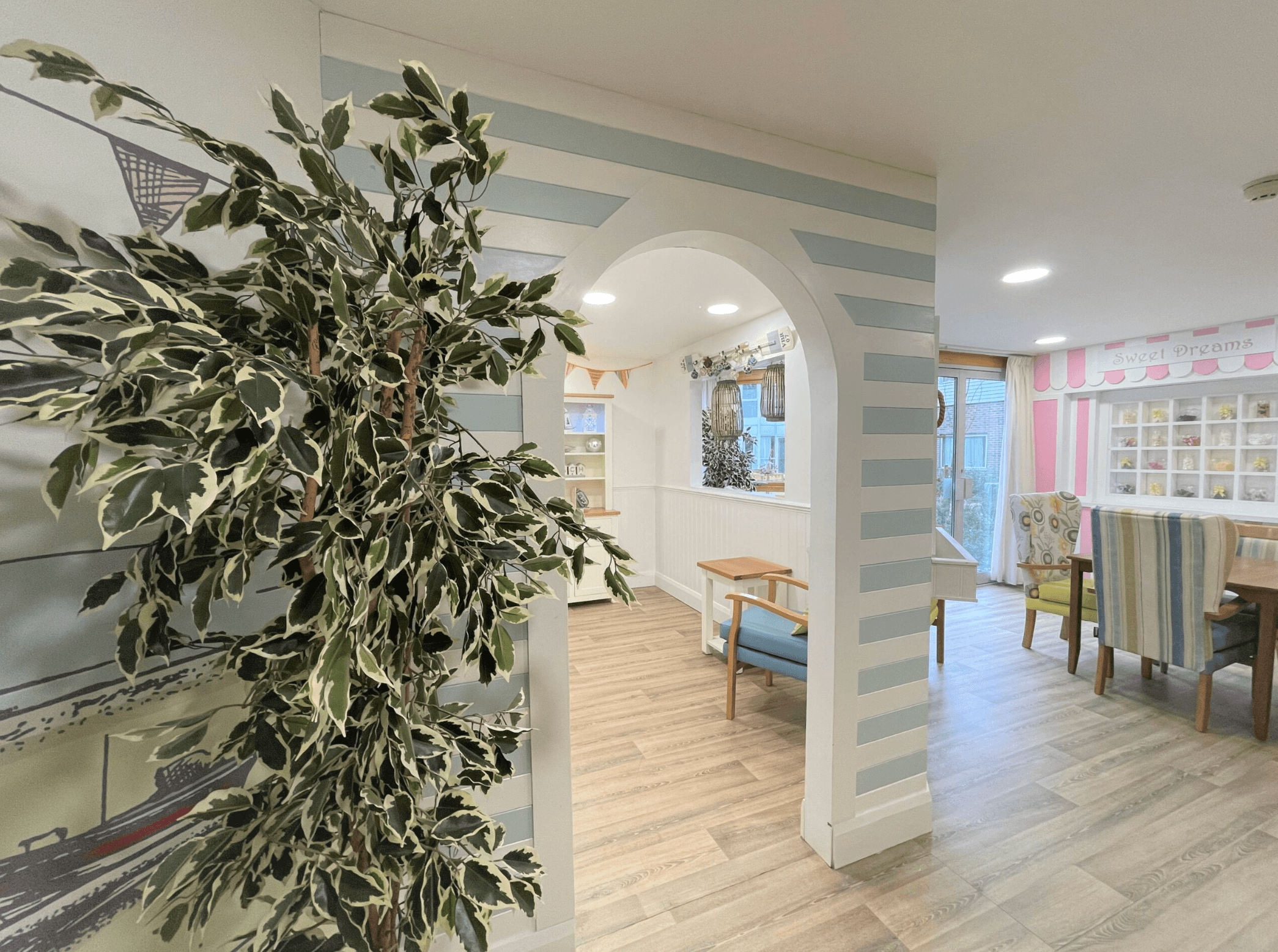 Hall area of Westgate House care home in Ware, Hertfordshire