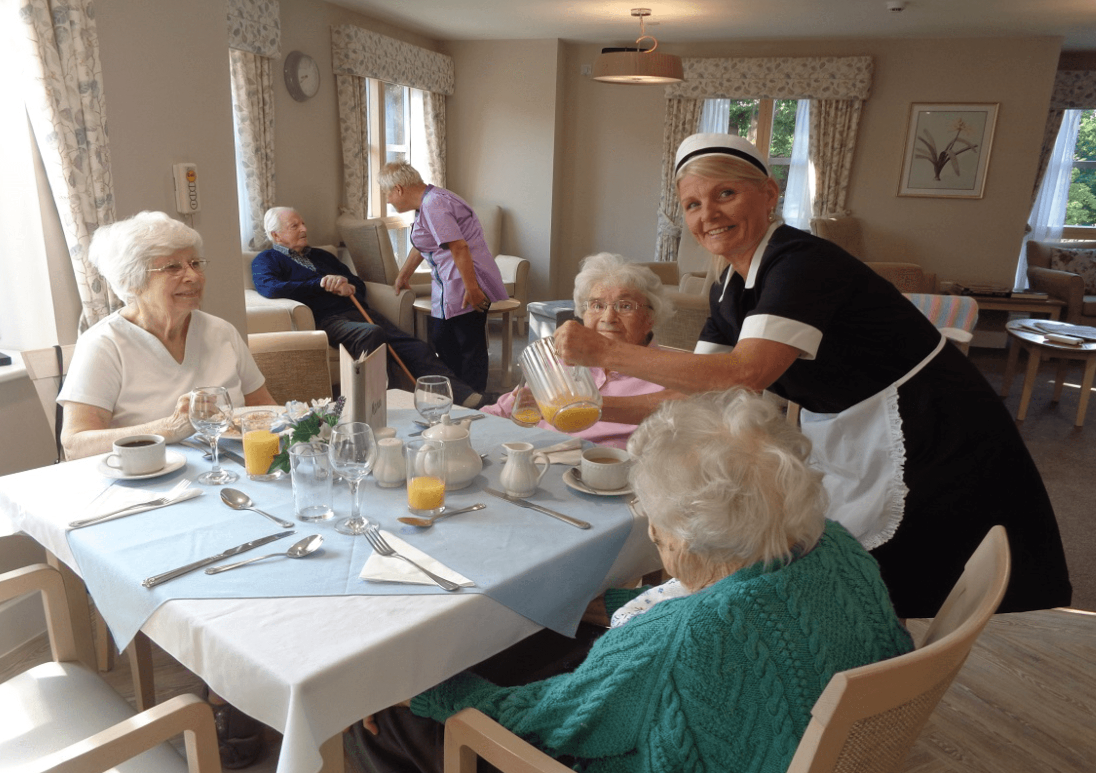 Dining room of Riverdale care home in Braintree, Essex