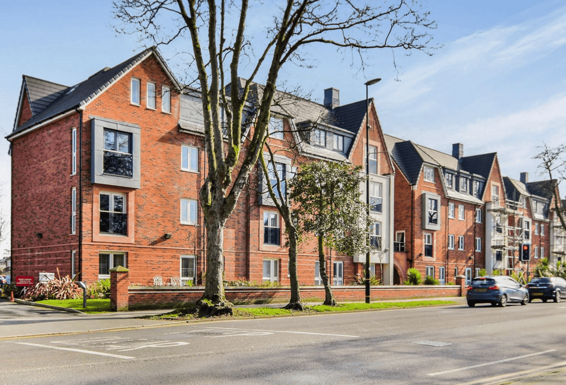 Exterior of Oakfield Court in Urmston, Manchester