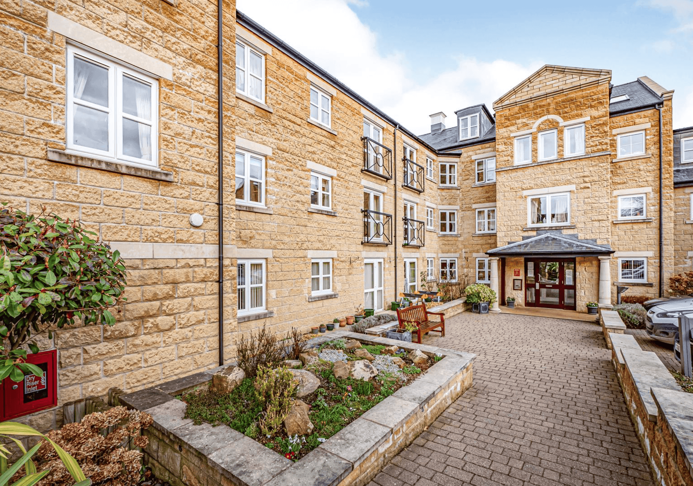 Exterior of Hollis Court retirement development in Malton, Yorkshire