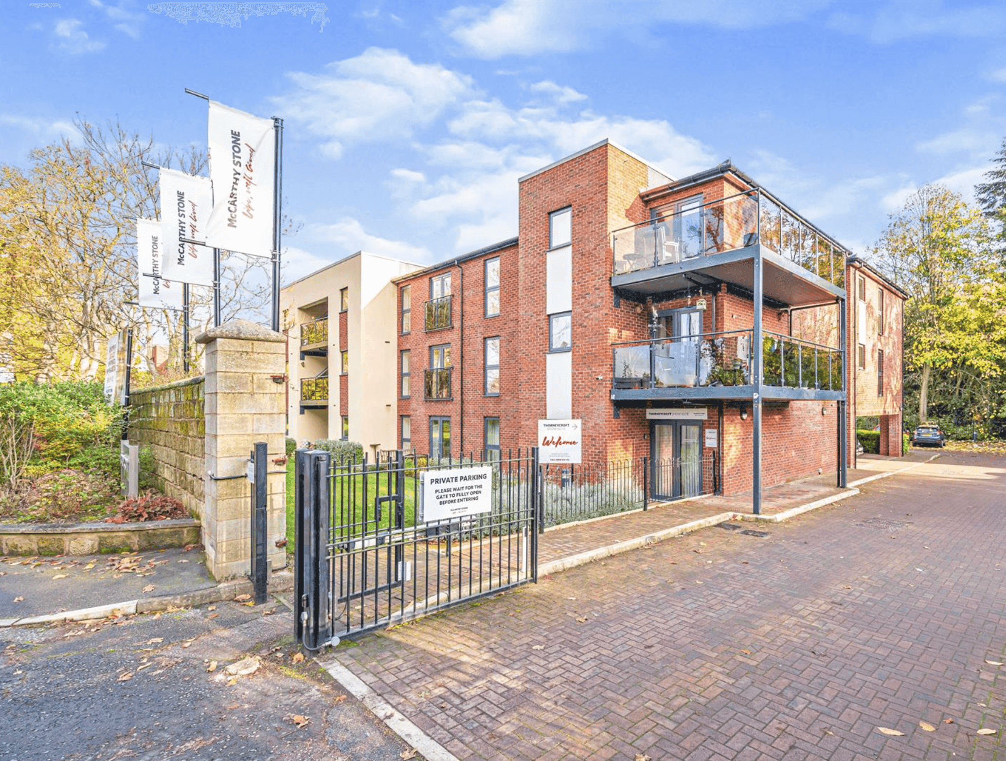 Exterior of Thorneycroft retirement development in Tettenhall, Wolverhampton