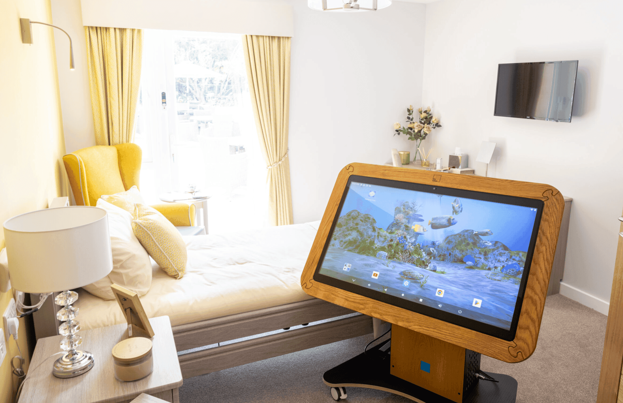 Bedroom of Mearns View care home in Glasgow, Scotland