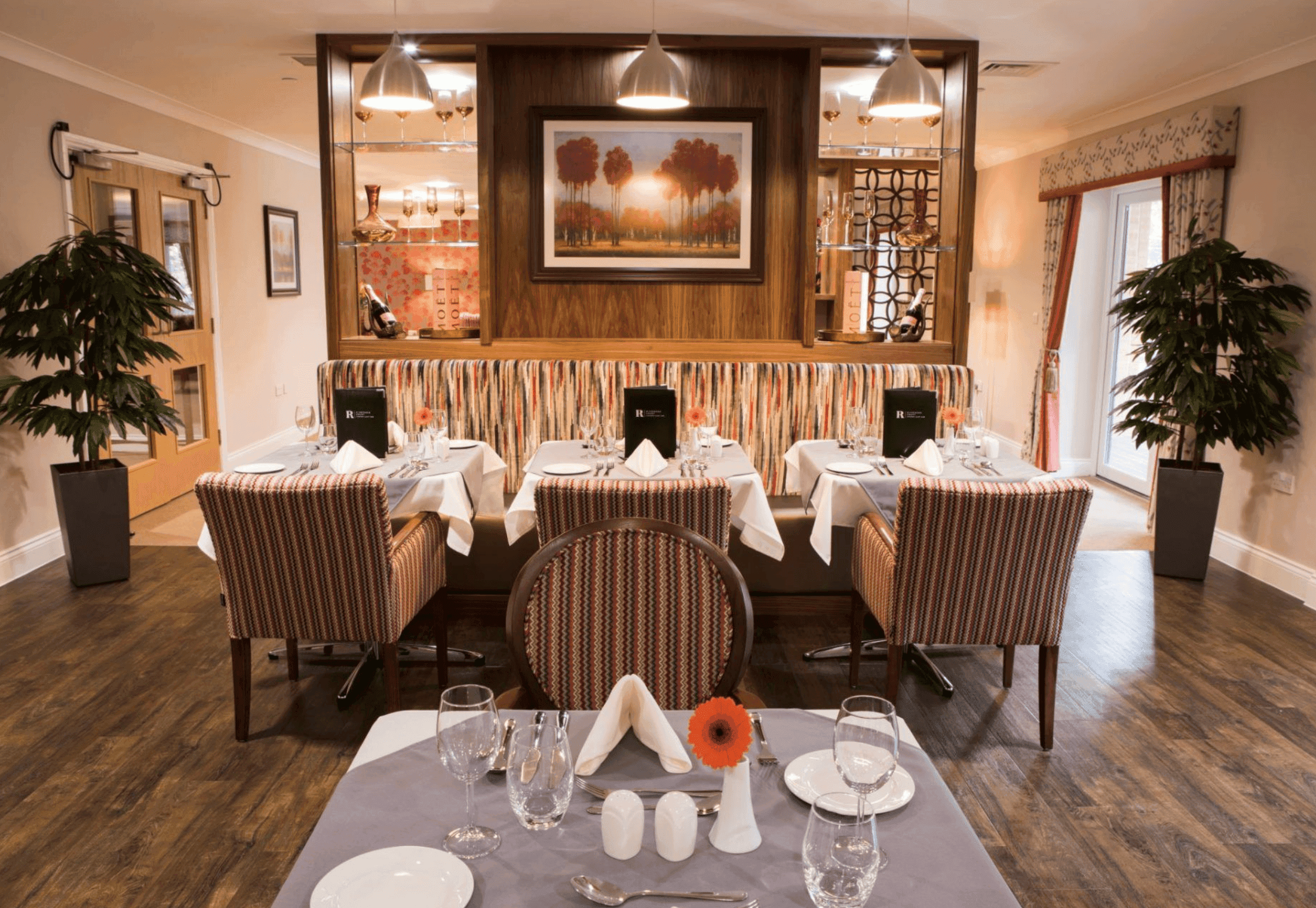 Private dining area of Watermeadow Grange in Topsham, Devon