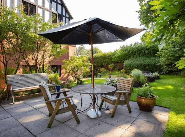 Lounge of Woodend care home in Altrincham, Manchester