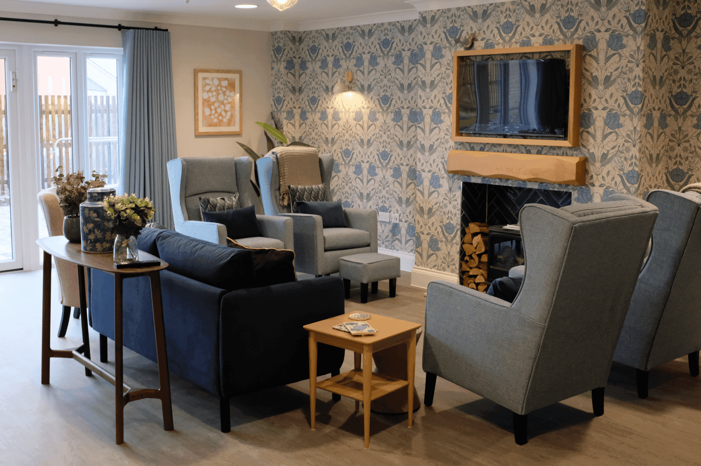 Lounge of Elm View care home in Bishop's Storford, Hertfordshire