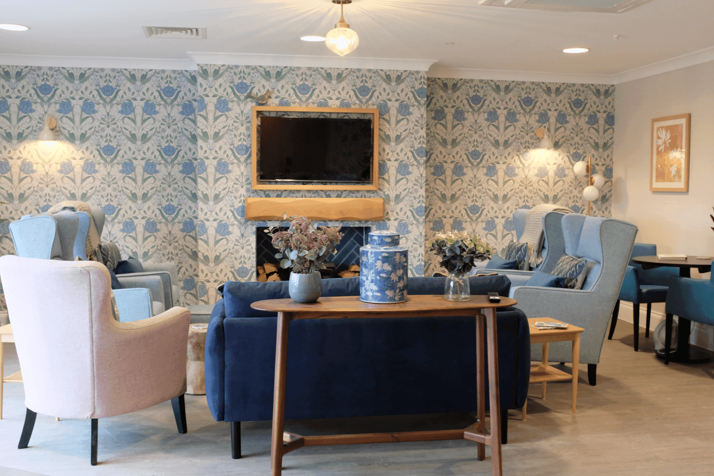 Lounge of Elm View care home in Bishop's Storford, Hertfordshire