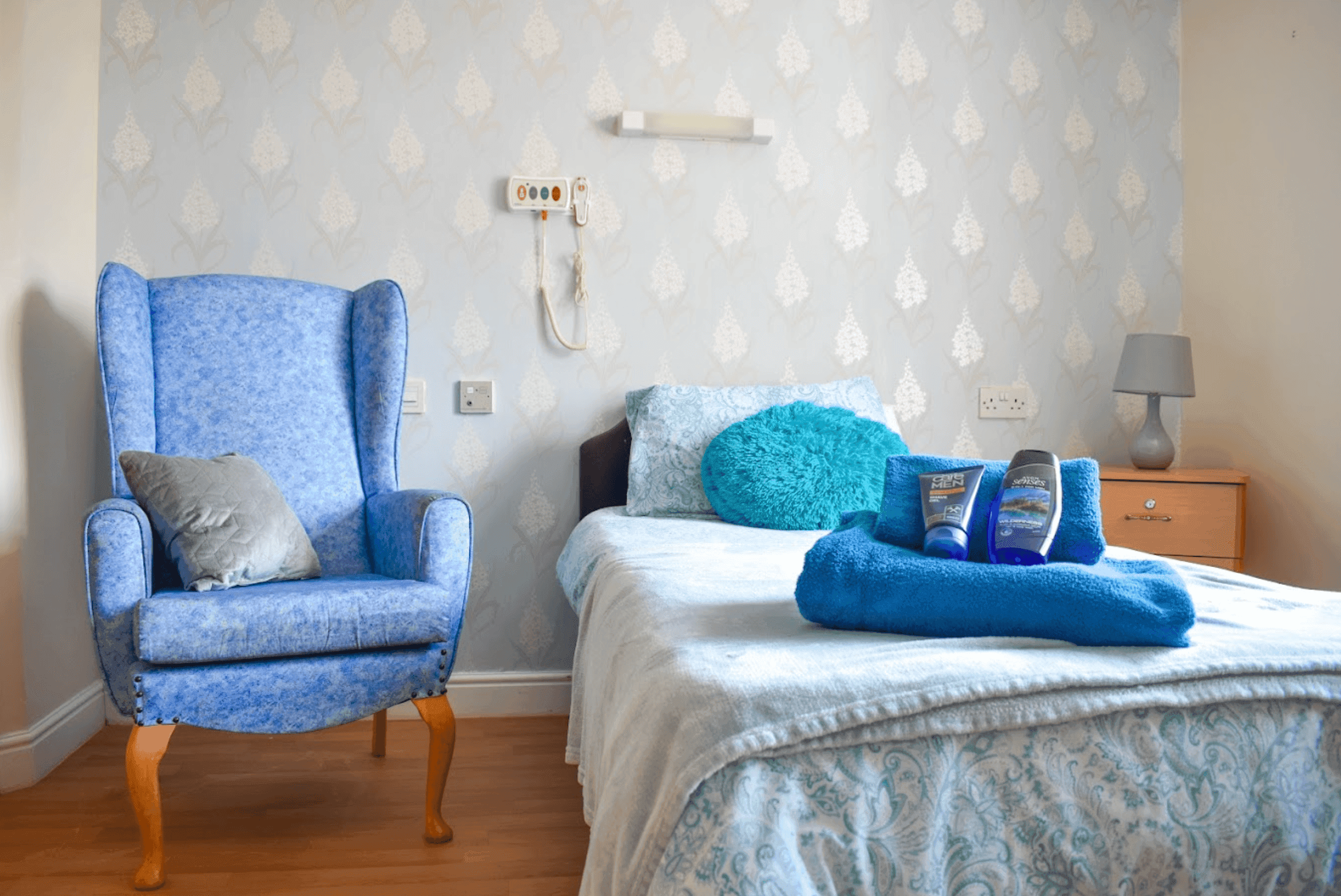 Bedroom of Orchard care home in Liverpool, Merseyside