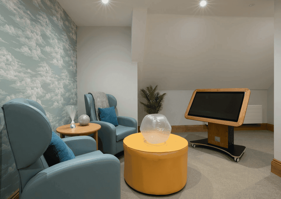 Sensory room of Lark View Care Home in Canterbury, Kent