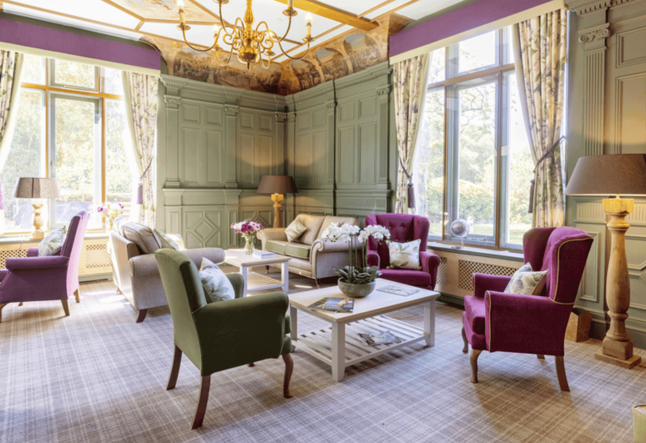 Lounge of Mount Ephraim House in Tunbridge Wells, Kent