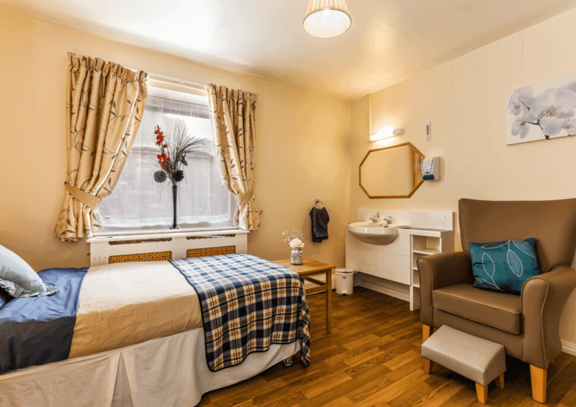 Bedroom of The Hawthorns Care Home in Wilmslow, Cheshire East