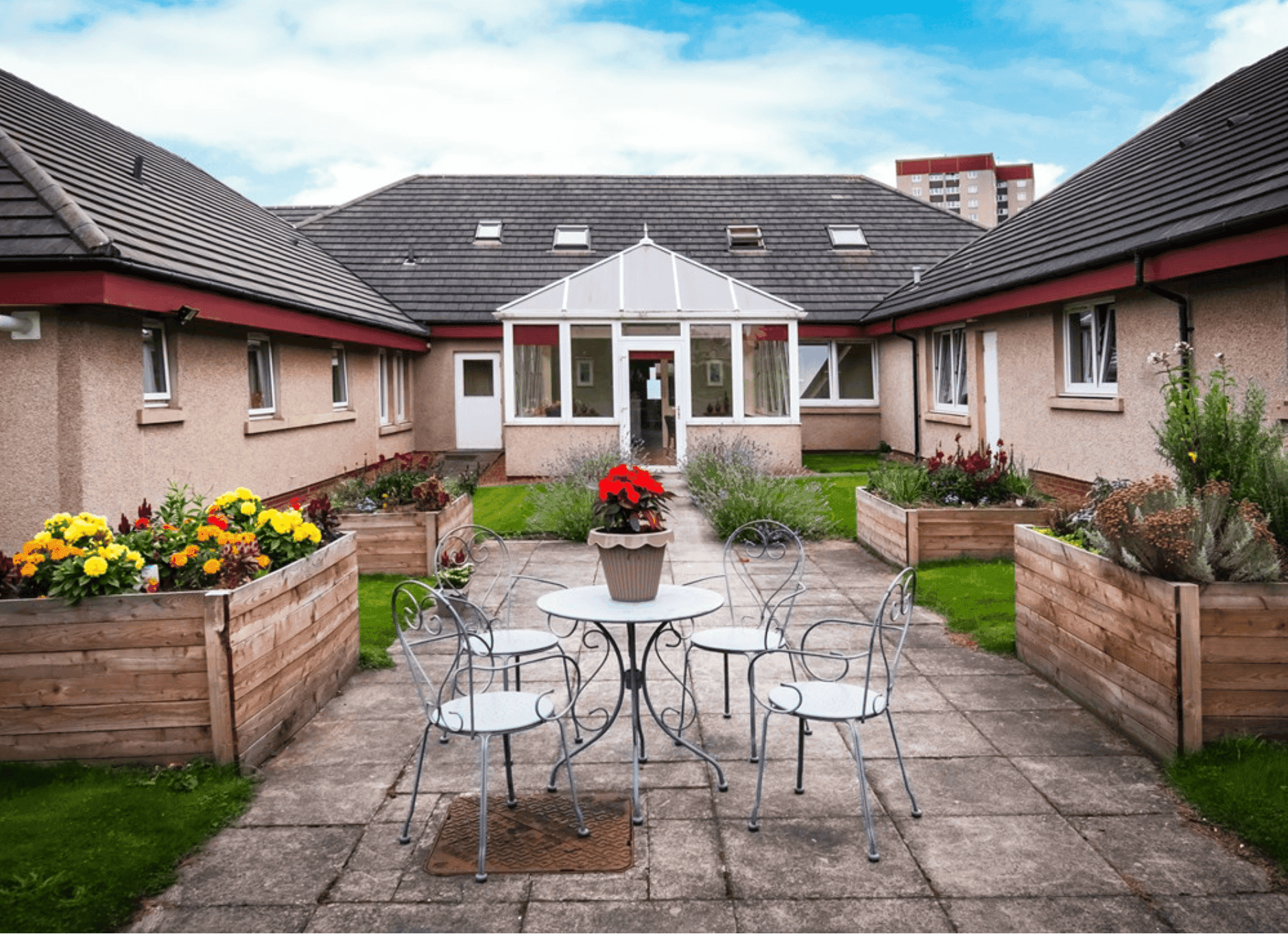 Courtyard at Forthland Lodge Care Home, Edinburgh