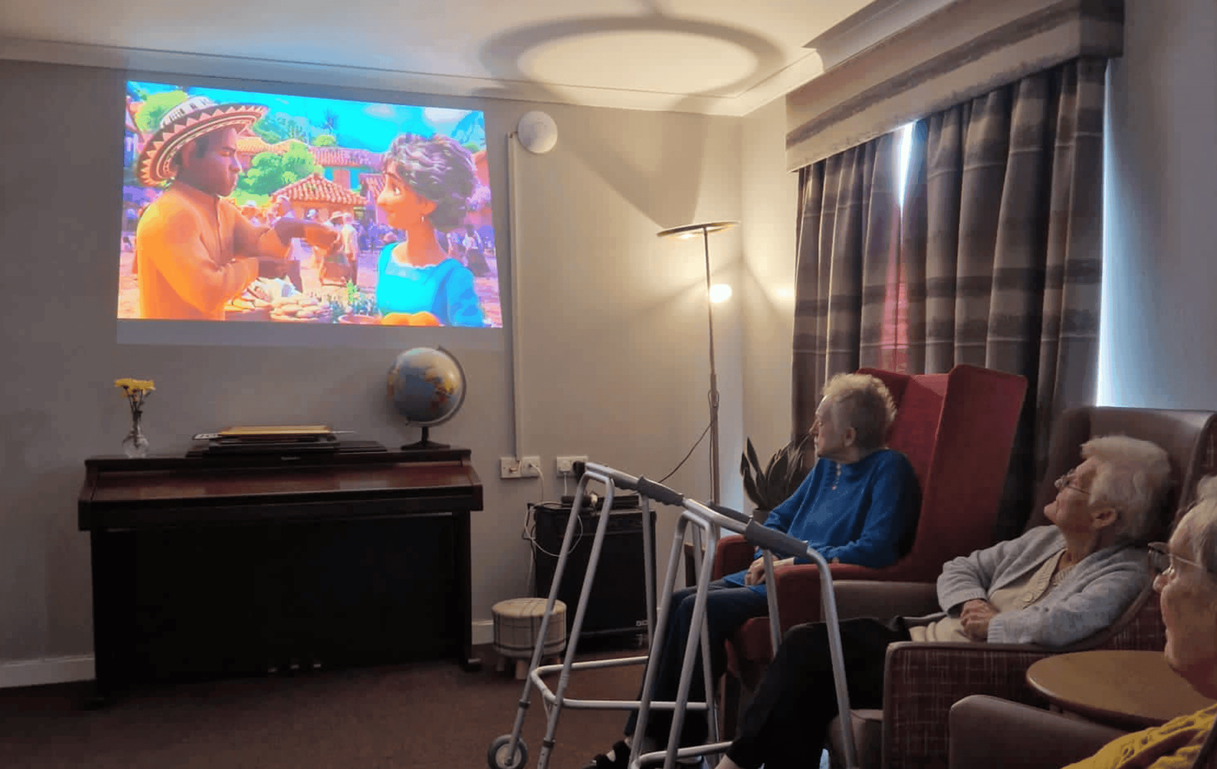 Cinema of Mossview care home in Lochgelly, Scotland