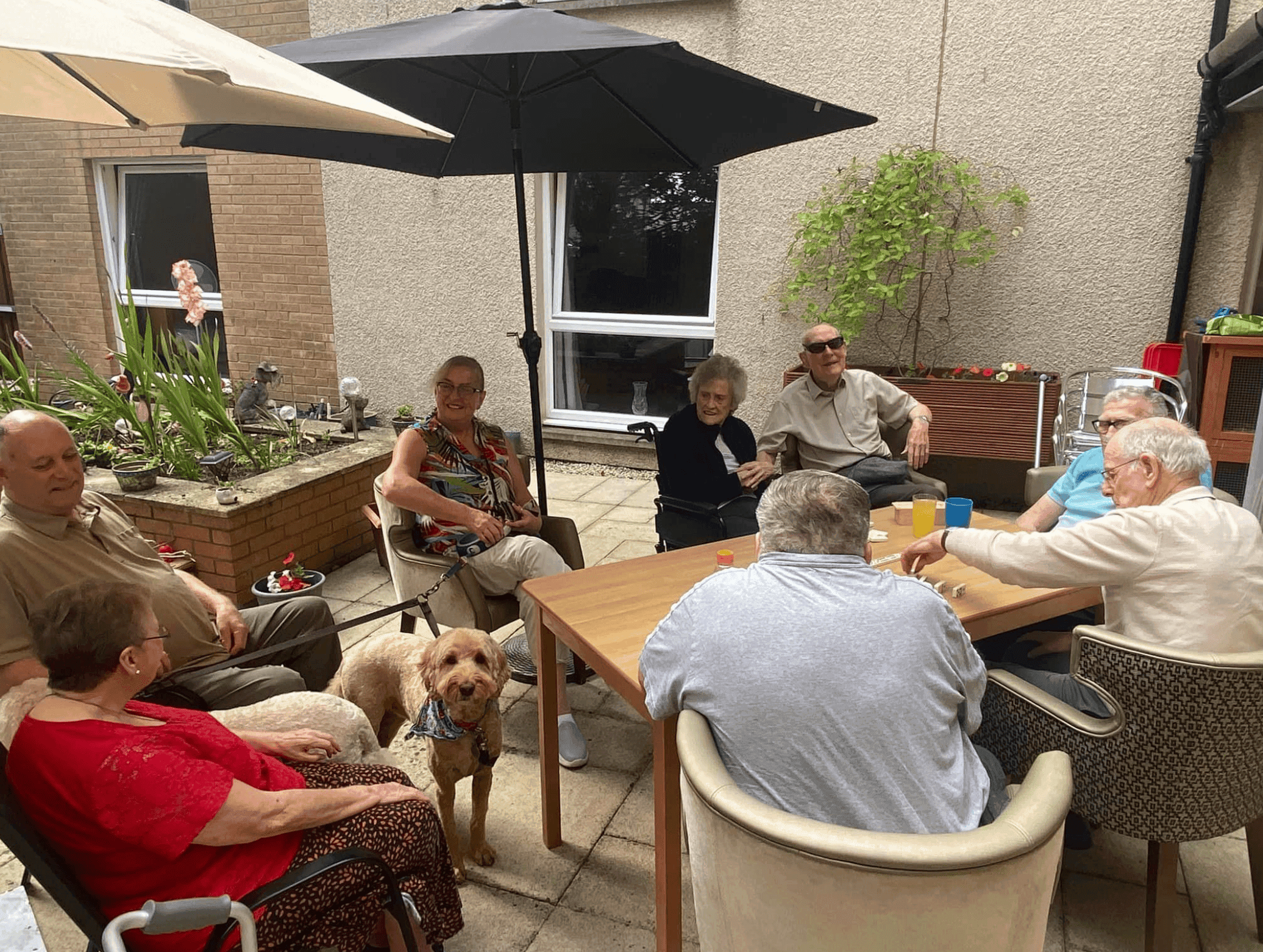 Garden of Mossview care home in Lochgelly, Scotland