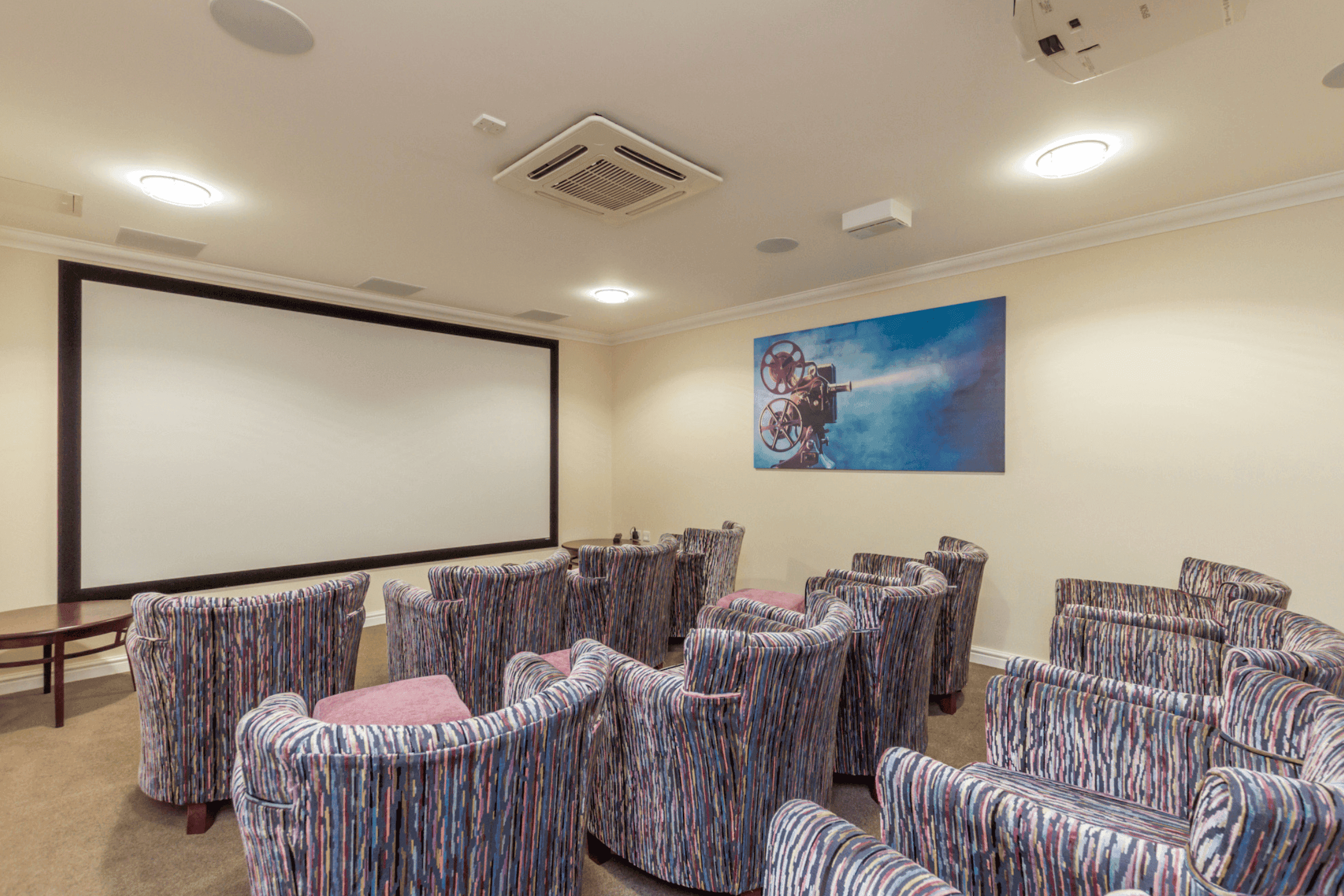 Cinema of  Ryefield Court care home in Harrow, London