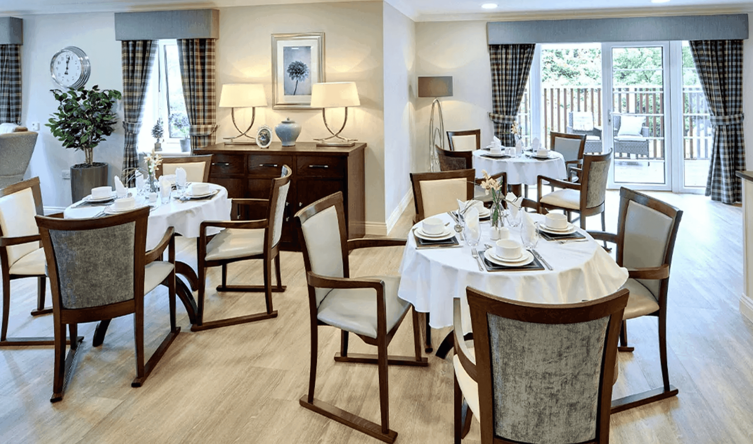 Dining area at Milton Court Care Home, Milton Keynes, Buckinghamshire