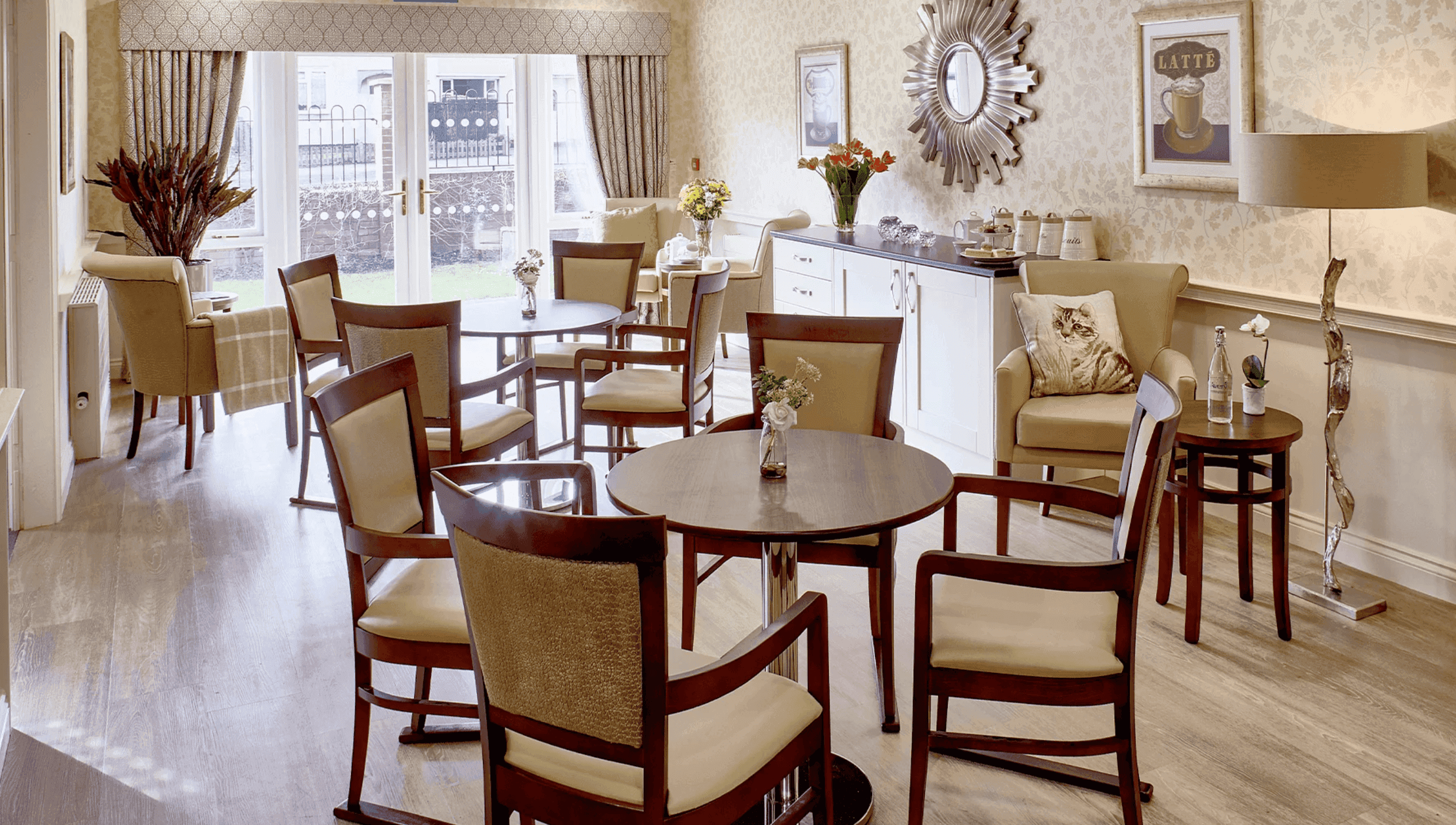 Dining area at Aran Court Care Home, Tile Cross, Birmingham