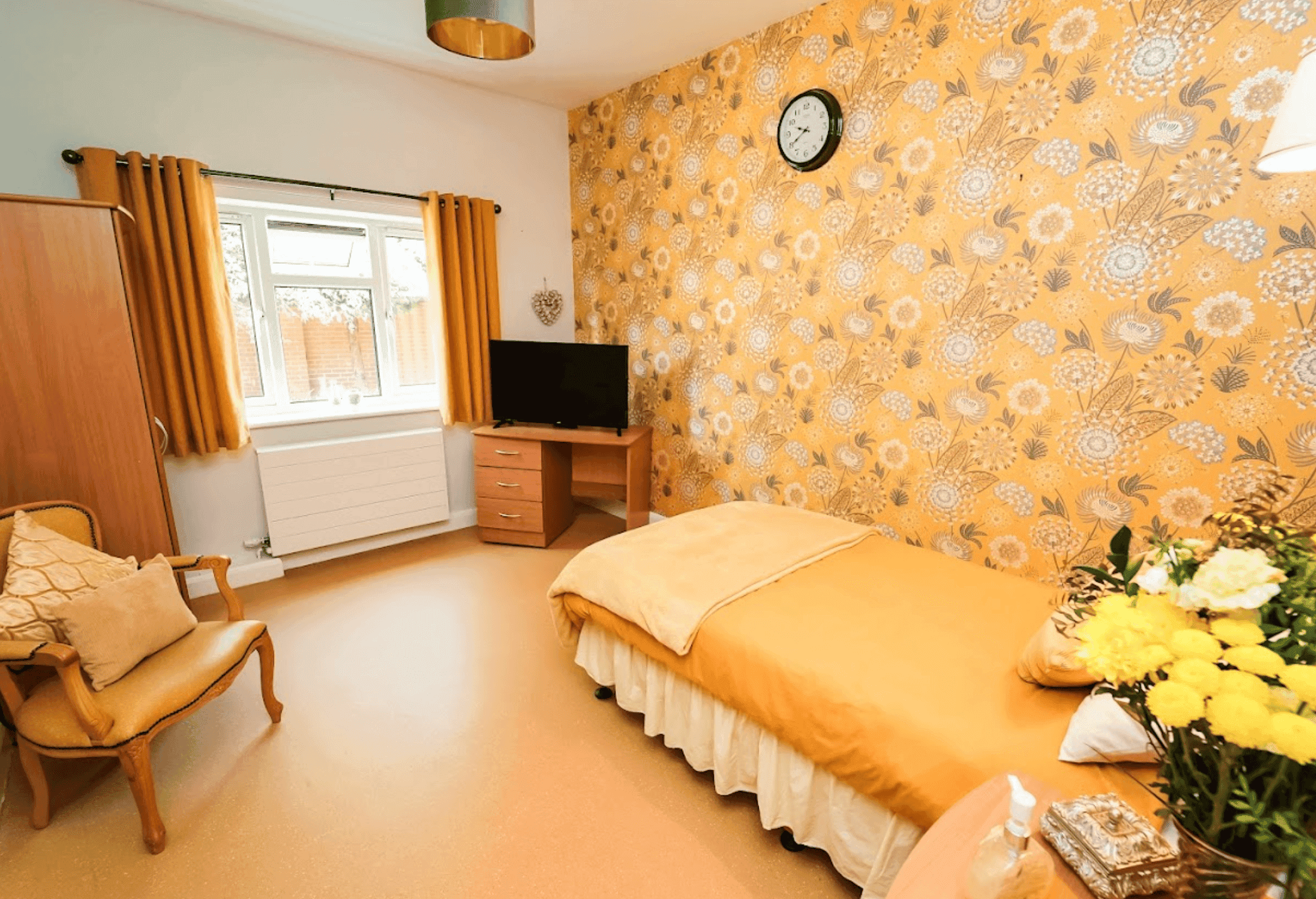 Bedroom at Newgate Lodge Care Home, Mansfield, Nottingham