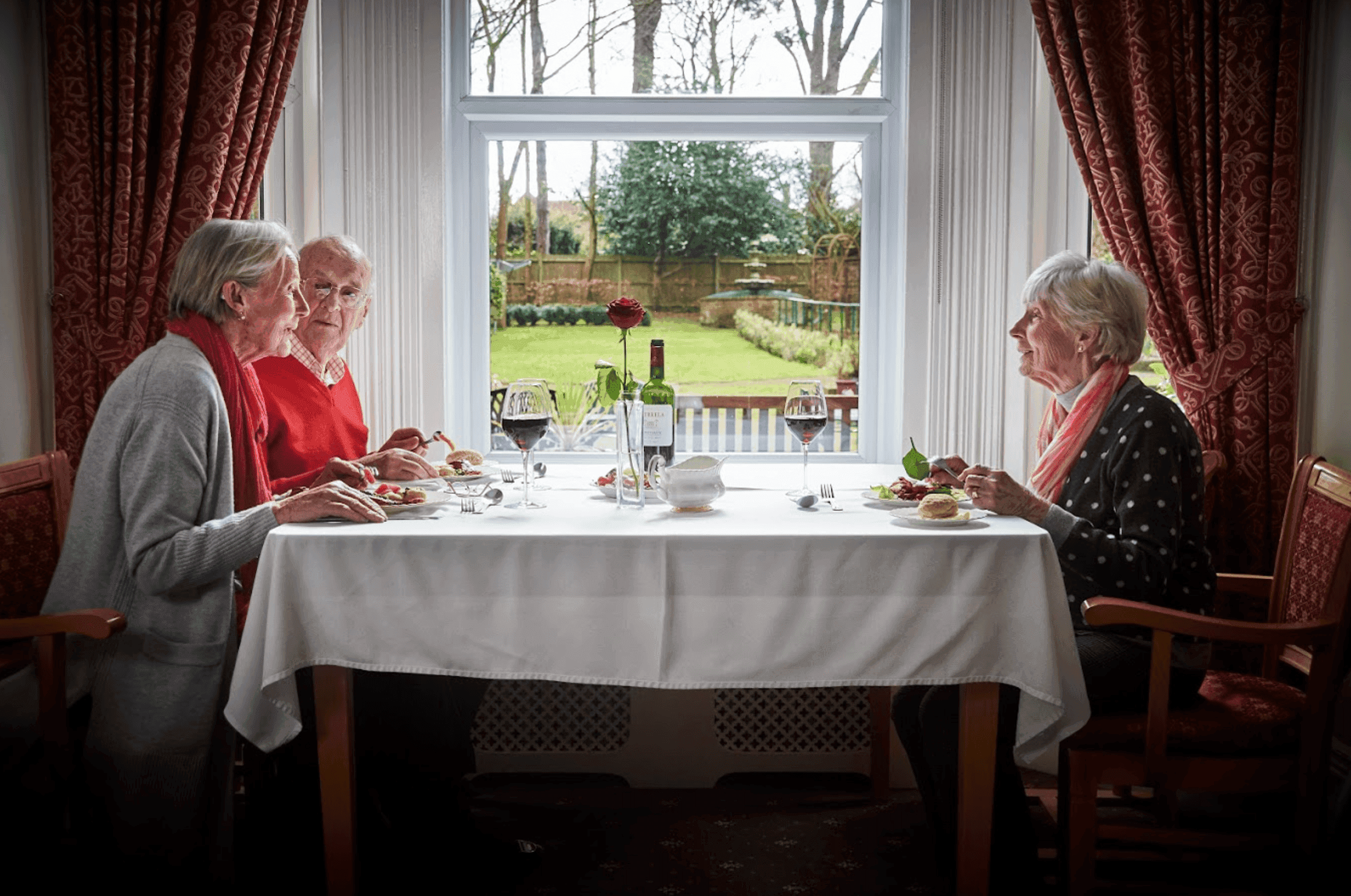 Dining area of Priors Mead Care Home in Reigate, Surrey