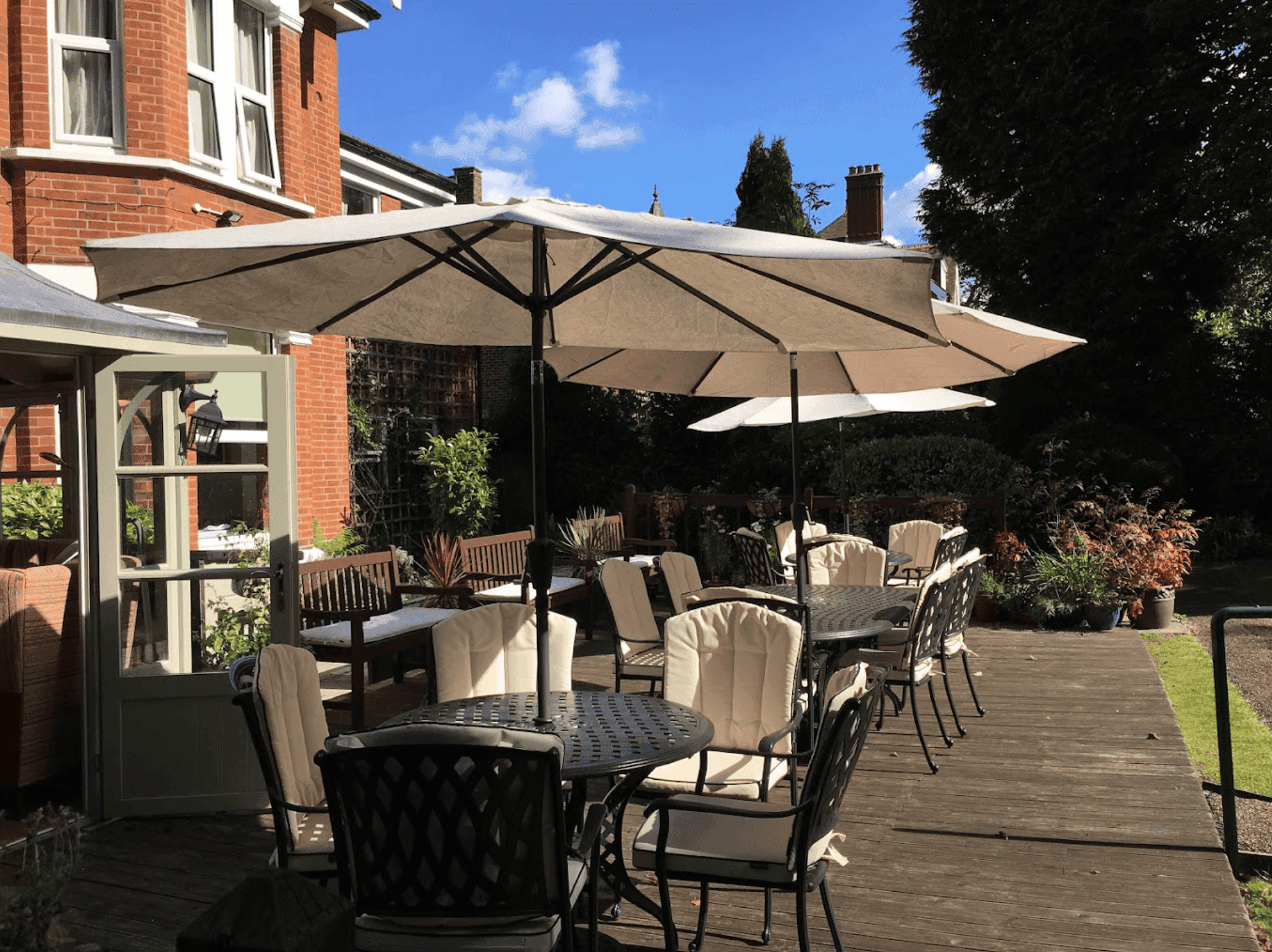 Garden of Priors Mead Care Home in Reigate, Surrey