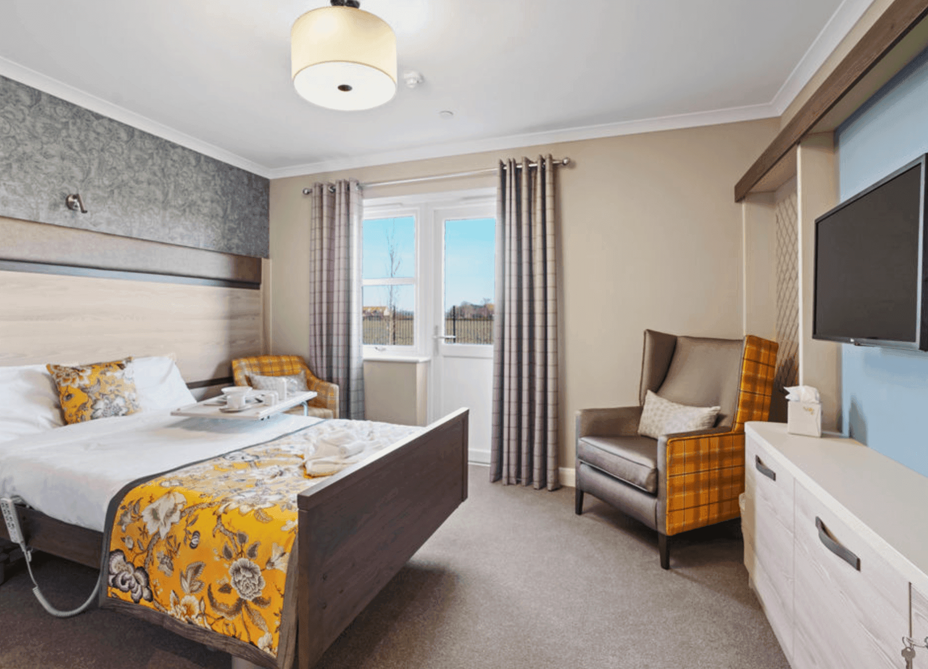 Bedroom of Montagu Hall in Mexborough, South Yorkshire 