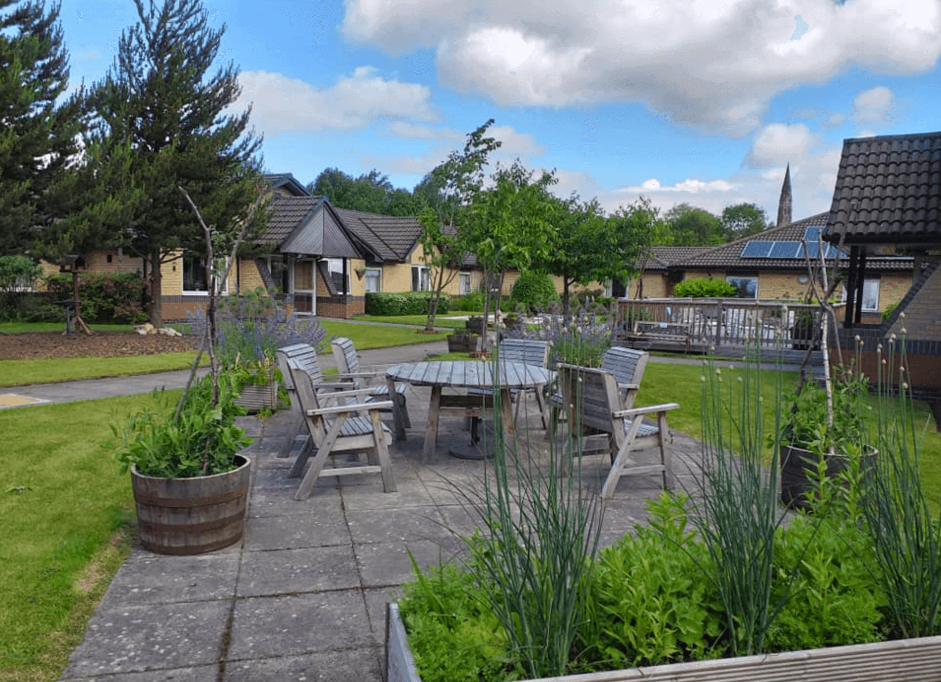 Garden of Golfhill Care Home in Glasgow, Scotland