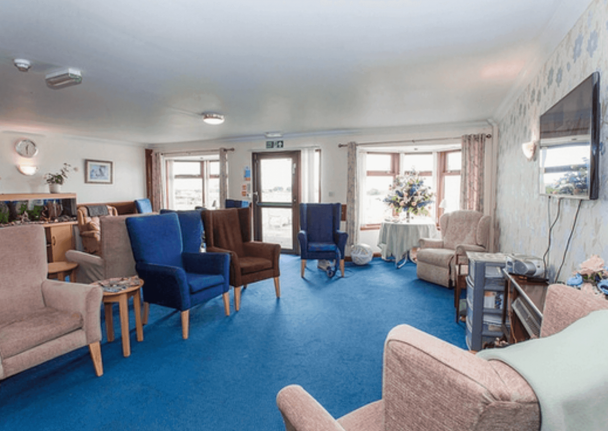 Lounge of Annan Court Care Home in Annan, Scotland