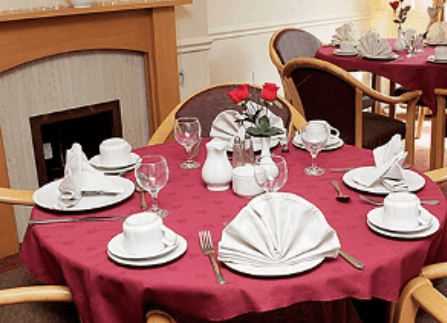 Dining area of Elderslie Care Home in Paisley, Scotland