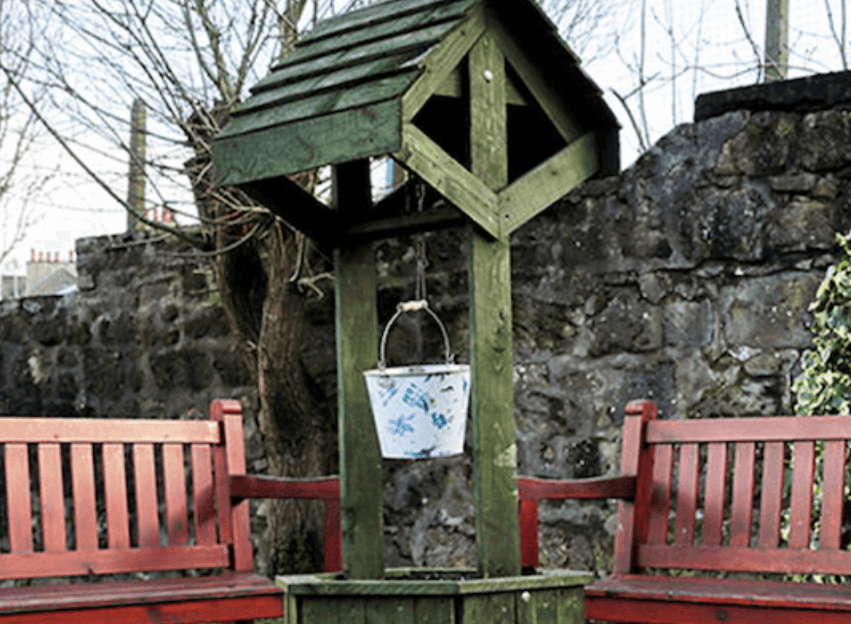 Garden of Millview care home in Barrhead, Scotland