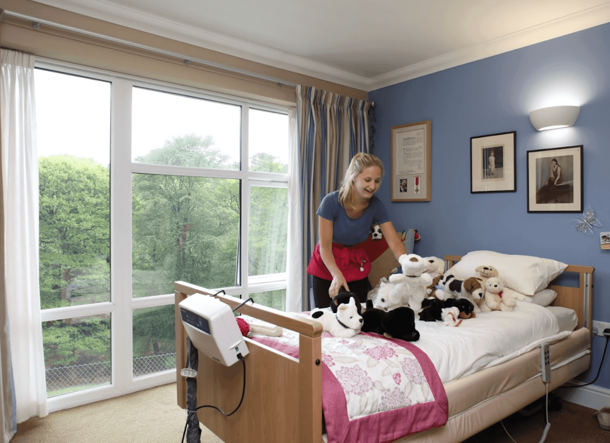 Bedroom of  Langham Court care home in Surrey