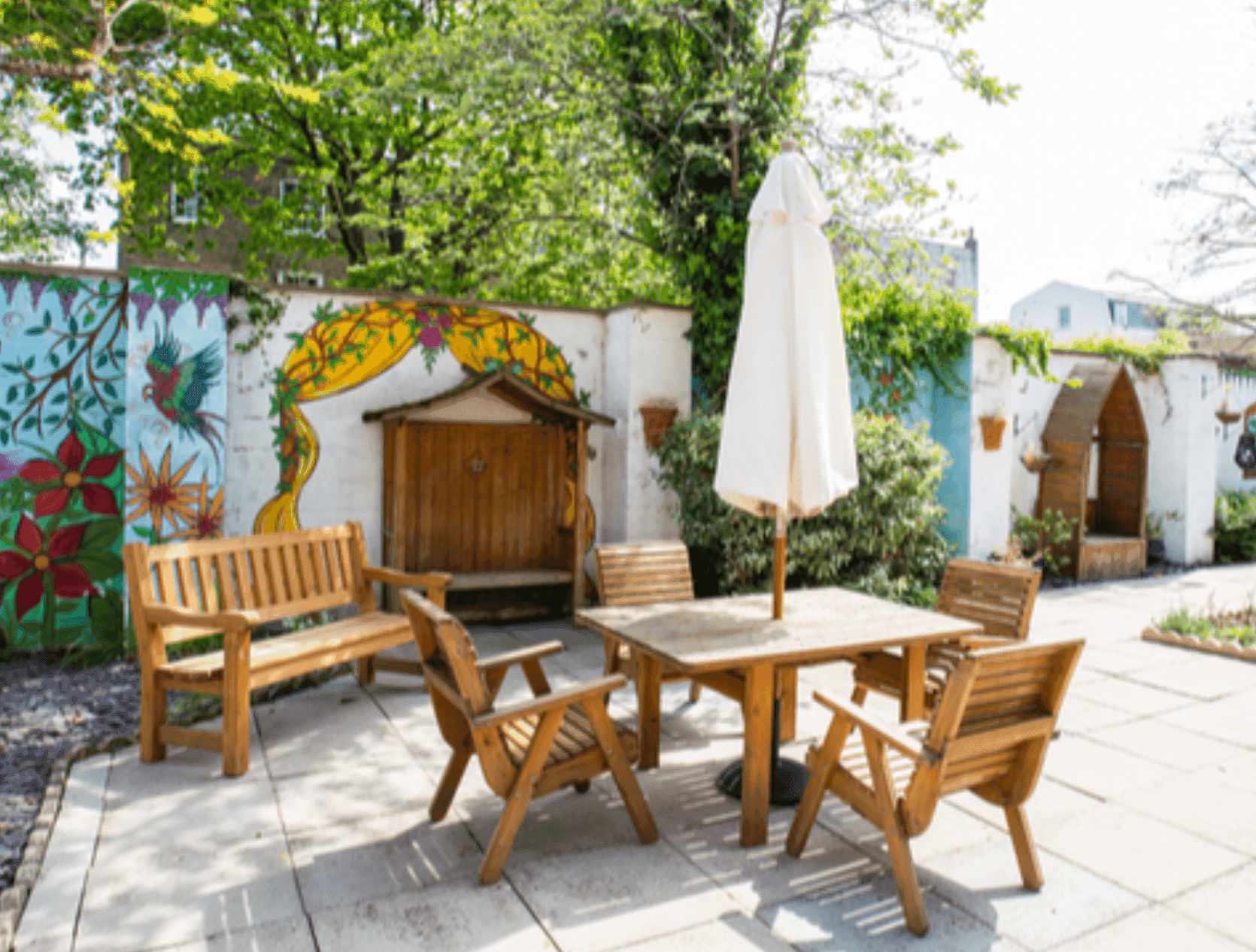 Garden of Haverlock Court care home in Stockwell, London