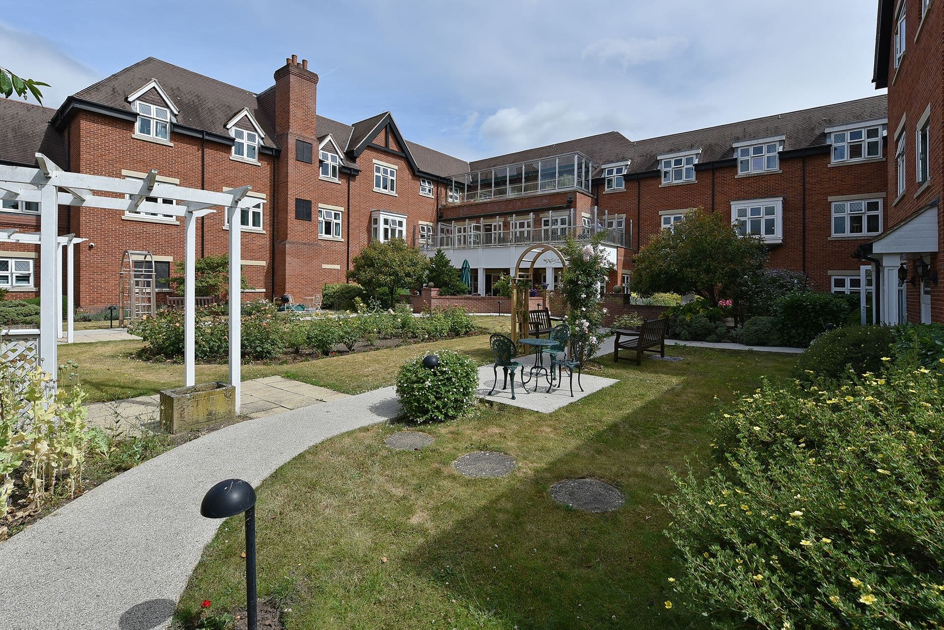 Garden at Sonning Gardens care home in Sonning, Berkshire