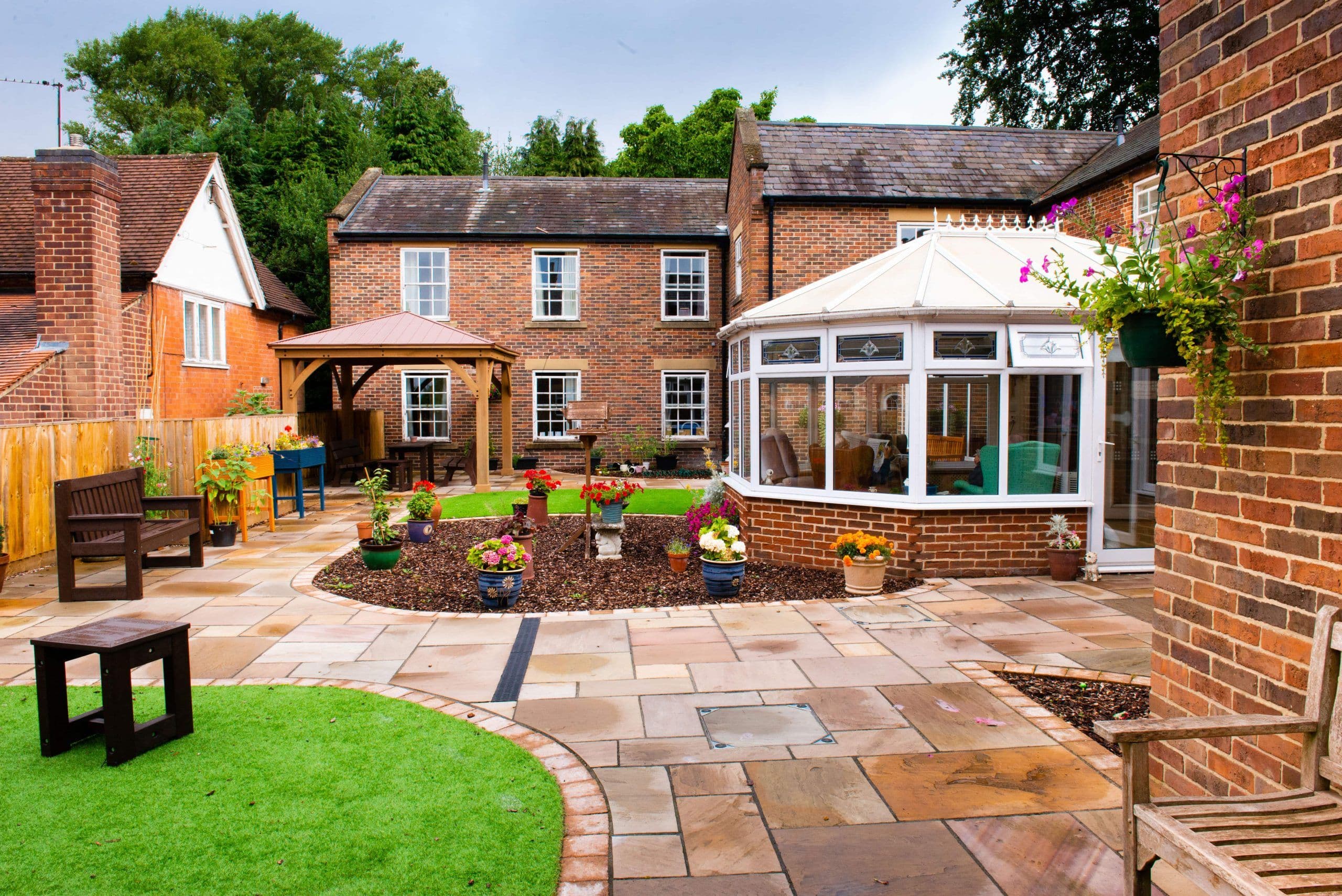 Garden of Smalley Hall Care Home in Ilkeston, Derbyshire