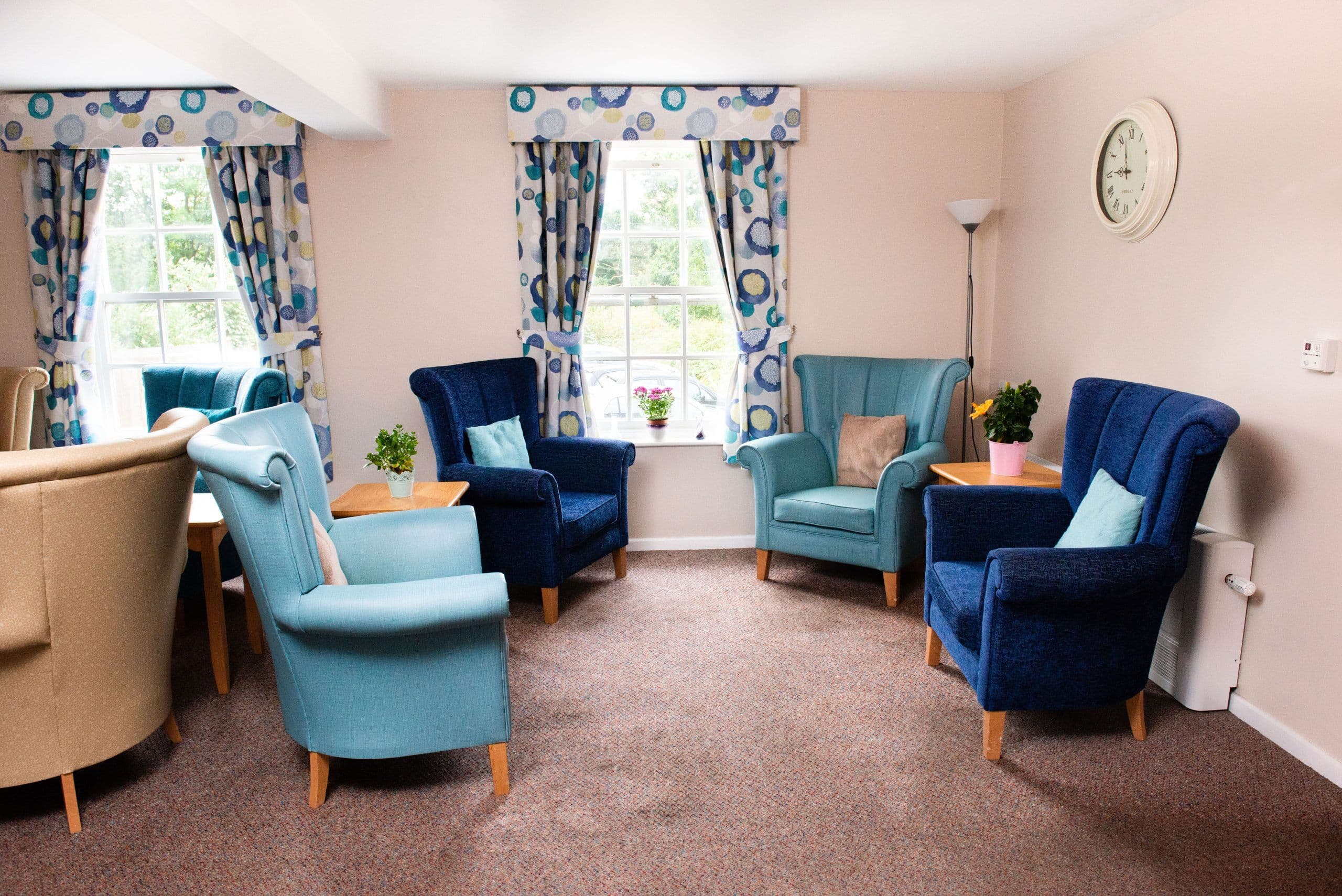 Communal area of Smalley Hall Care Home in Ilkeston, Derbyshire