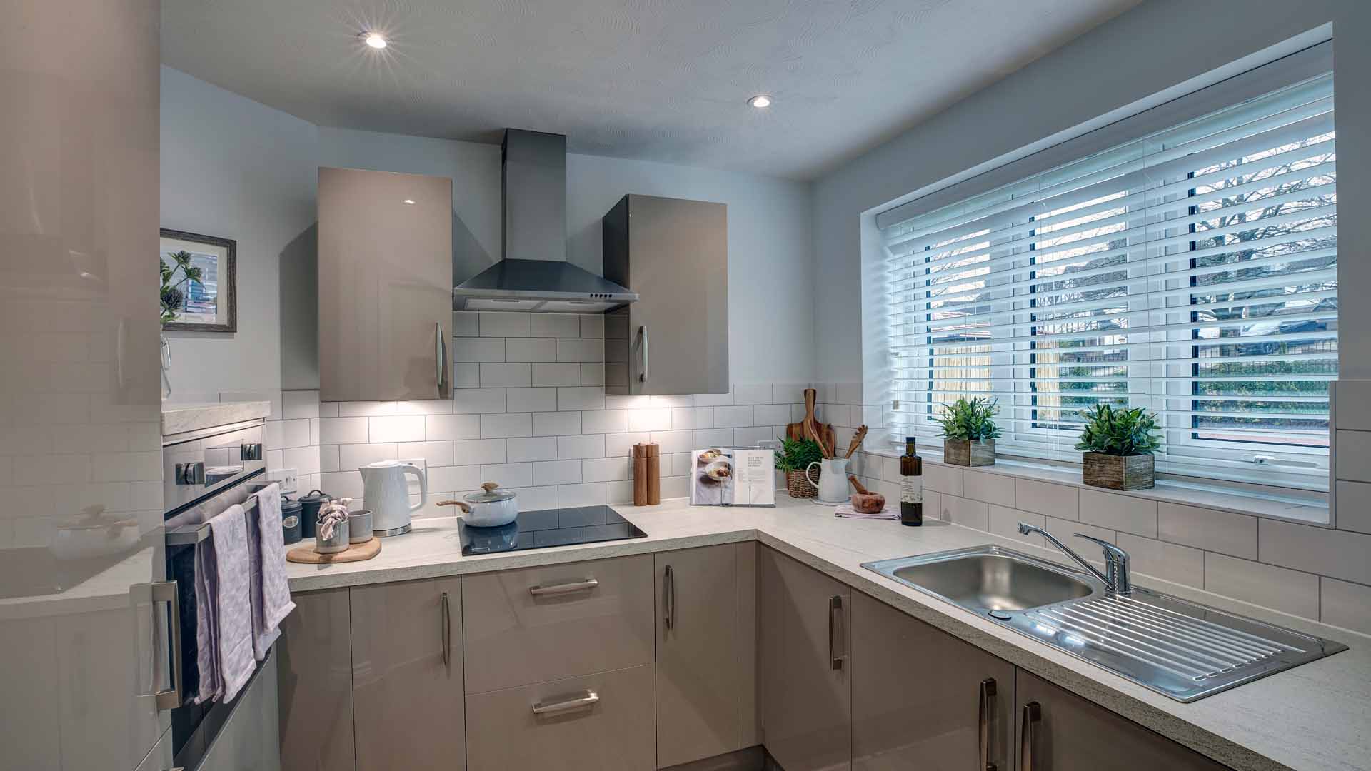 Kitchen of Stanley Lodge Retirement Development in Epsom, Surrey