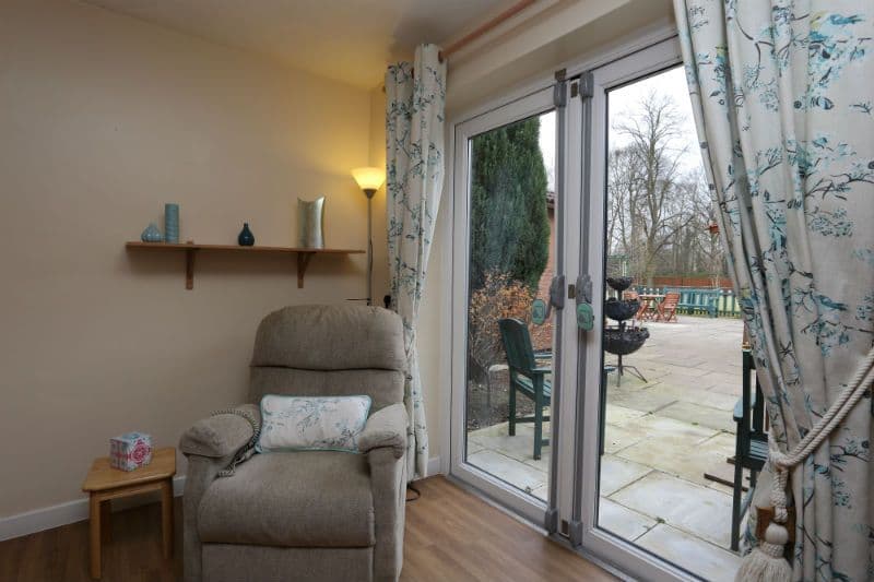 Patio of Station House Care Home in Crewe, Cheshire East