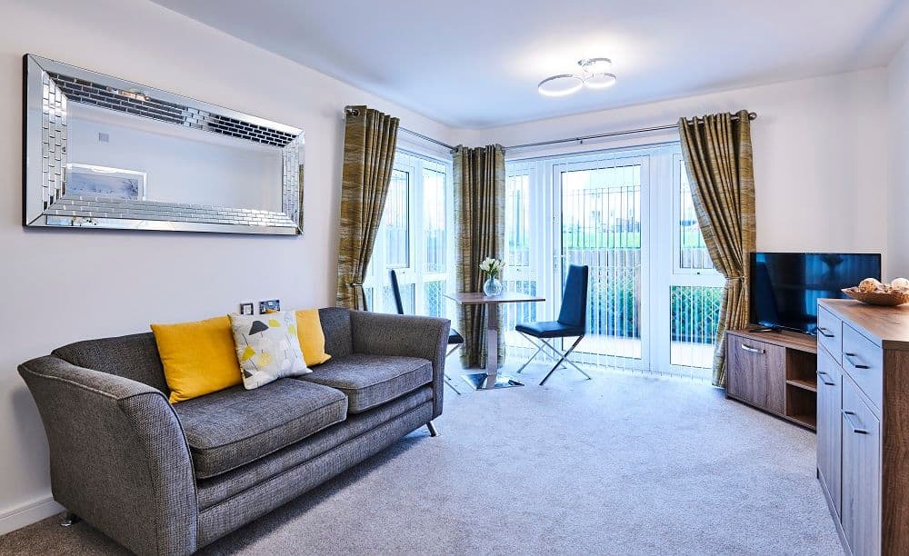 Lounge of Stoke Gifford Village retirement development in Bristol, South Gloucestershire