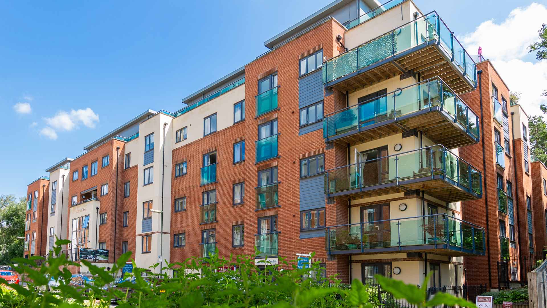 Exterior of Stokes Lodge Retirement Development in Camberley, Surrey