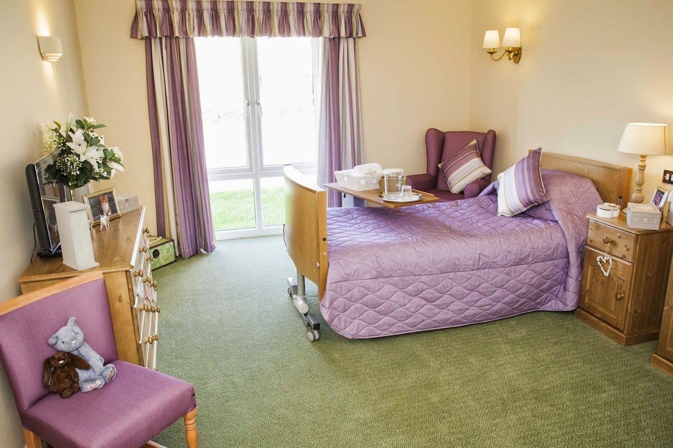 Bedroom at Sutton Grange Care Home in Southport, Merseyside