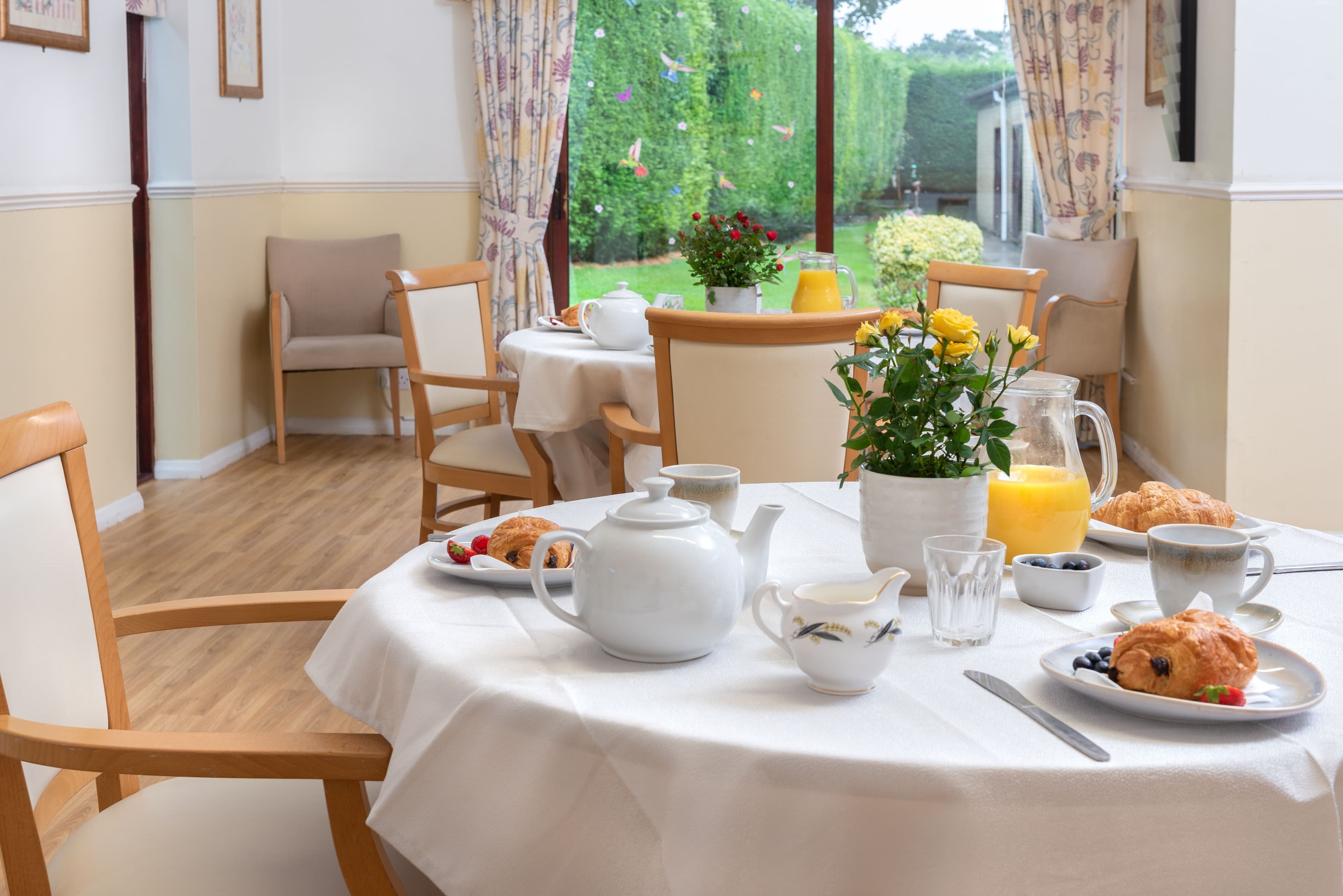 Dining room of The Poplars care home in Maidstone, Kent