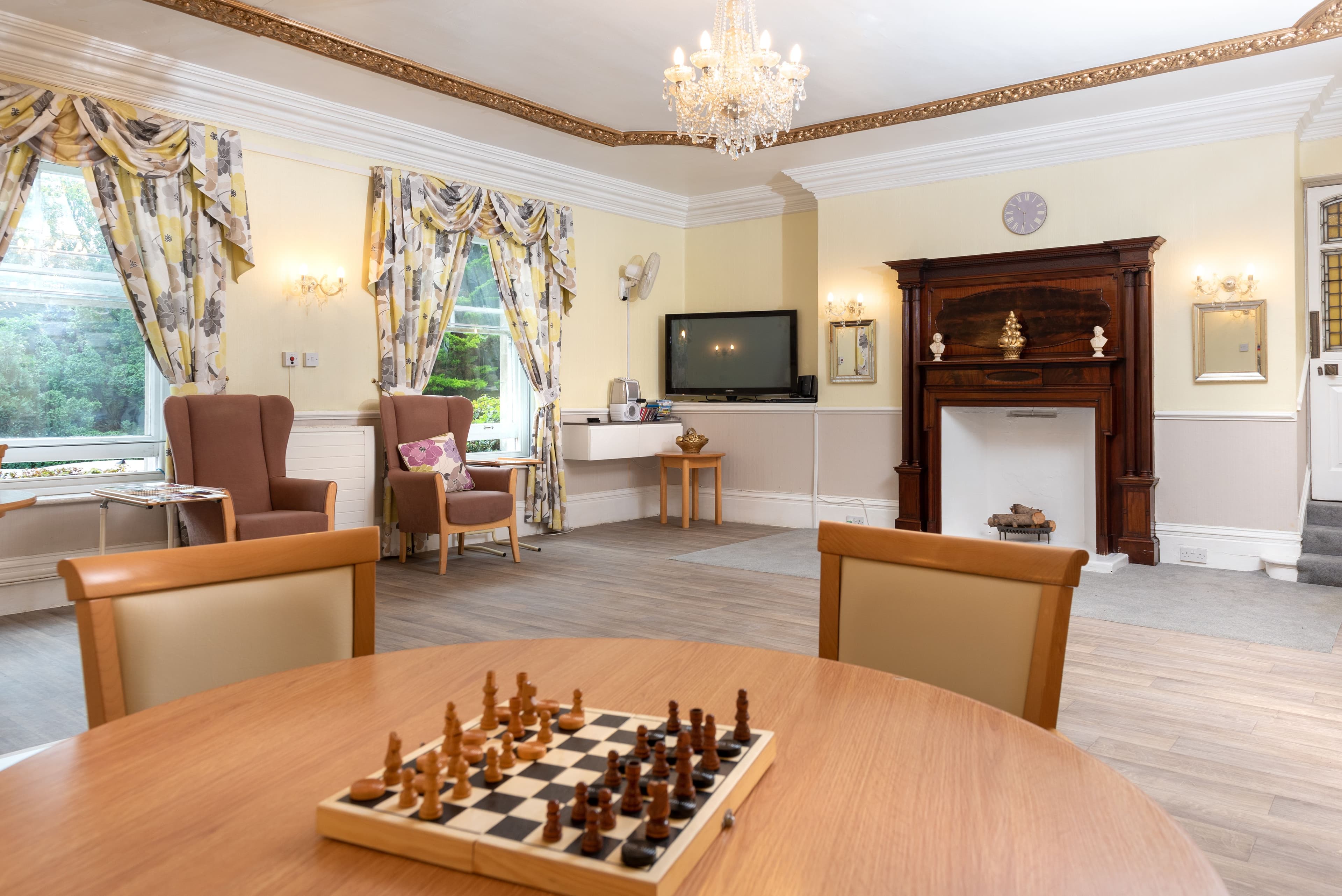 Dining room of The Poplars care home in Maidstone, Kent