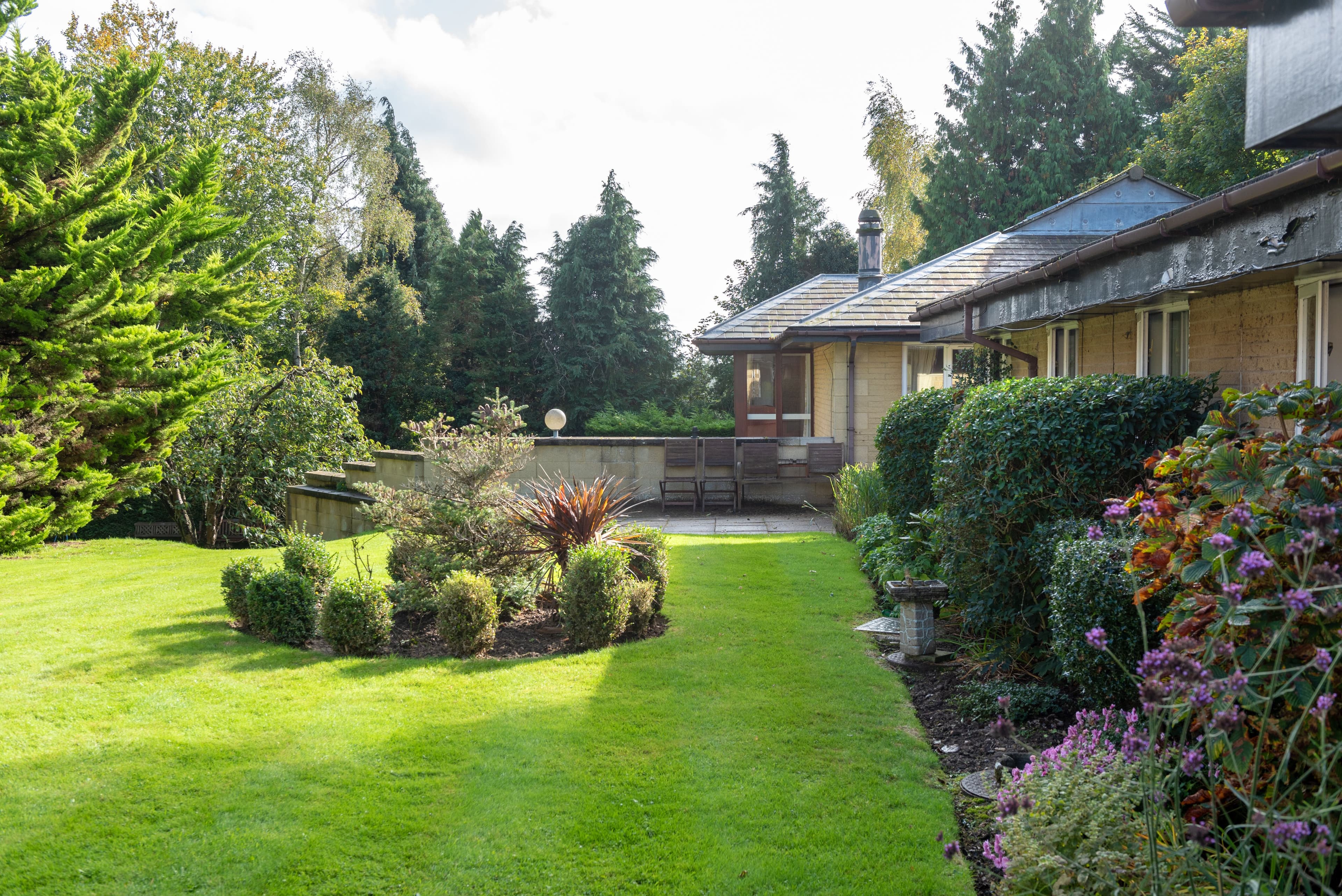Garden of The Poplars care home in Maidstone, Kent