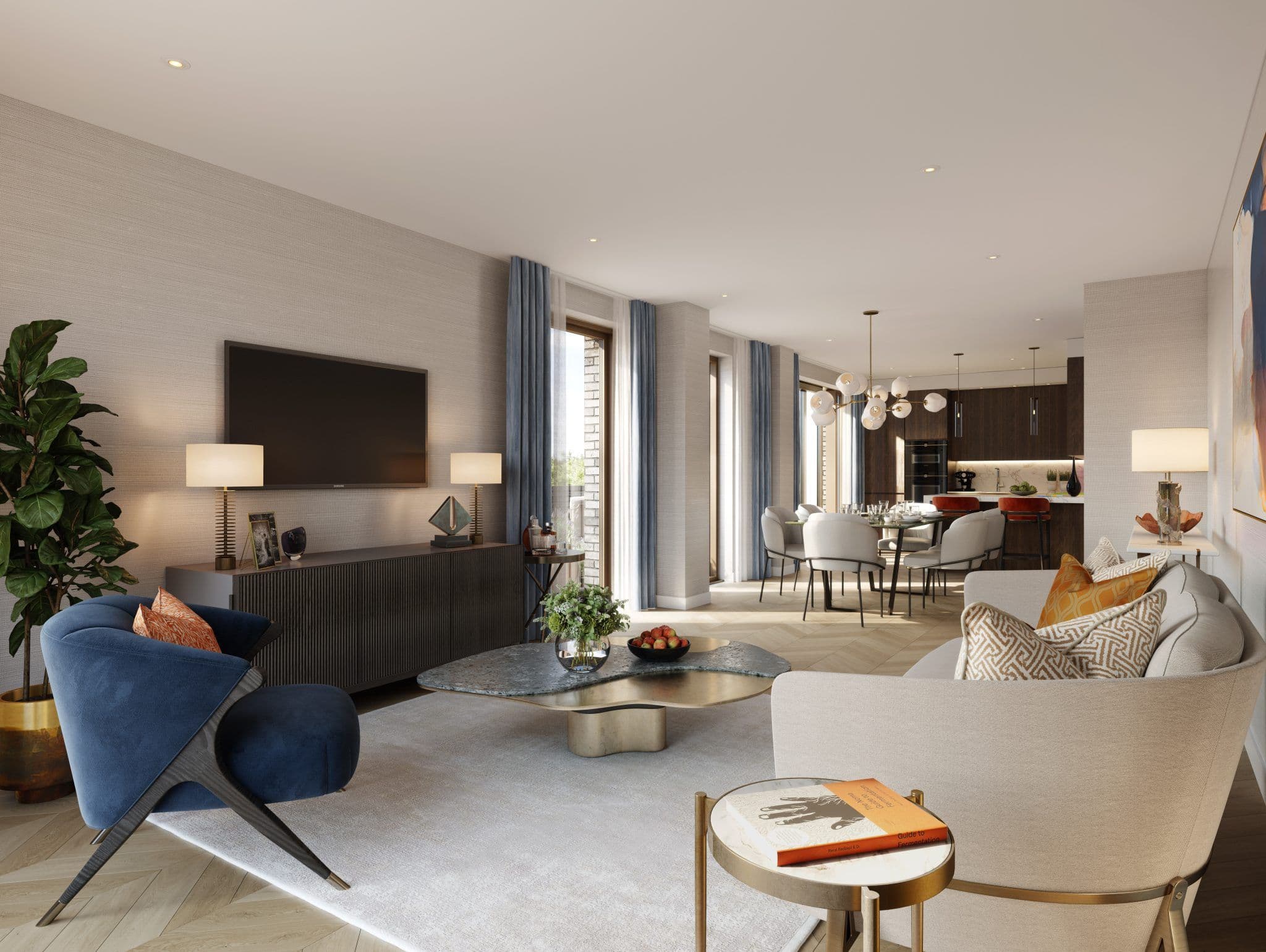 Living Room at The Denton Retirement Development in Berkhamstead, Hertfordshire