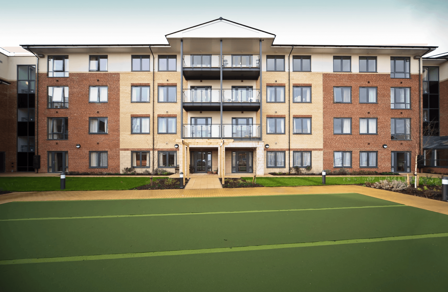 Exterior of St Oswalds Village retirement development in Gloucester, Gloucestershire