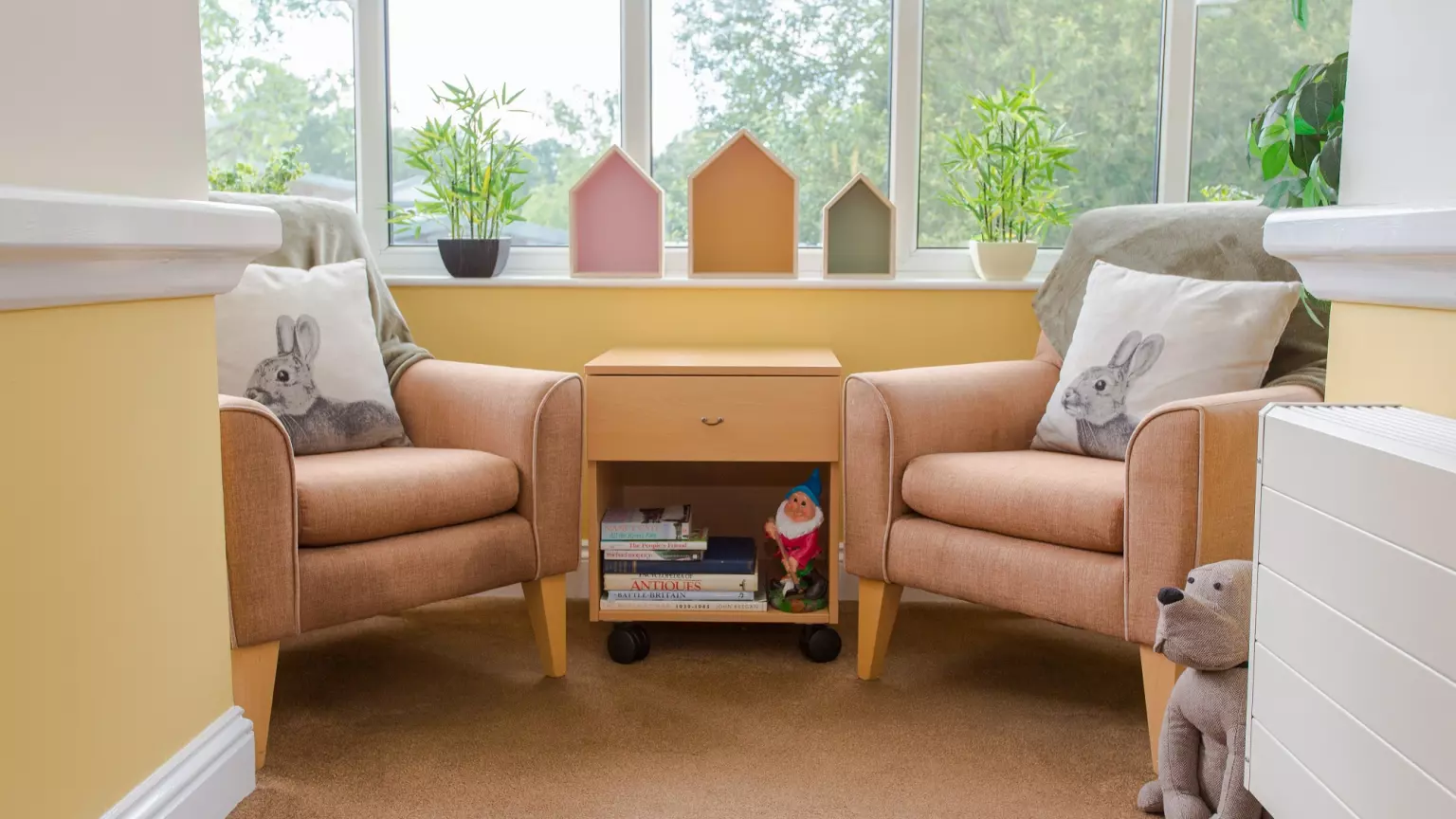 Lounge of The Mead care home in Borehamwood, Hertfordshire