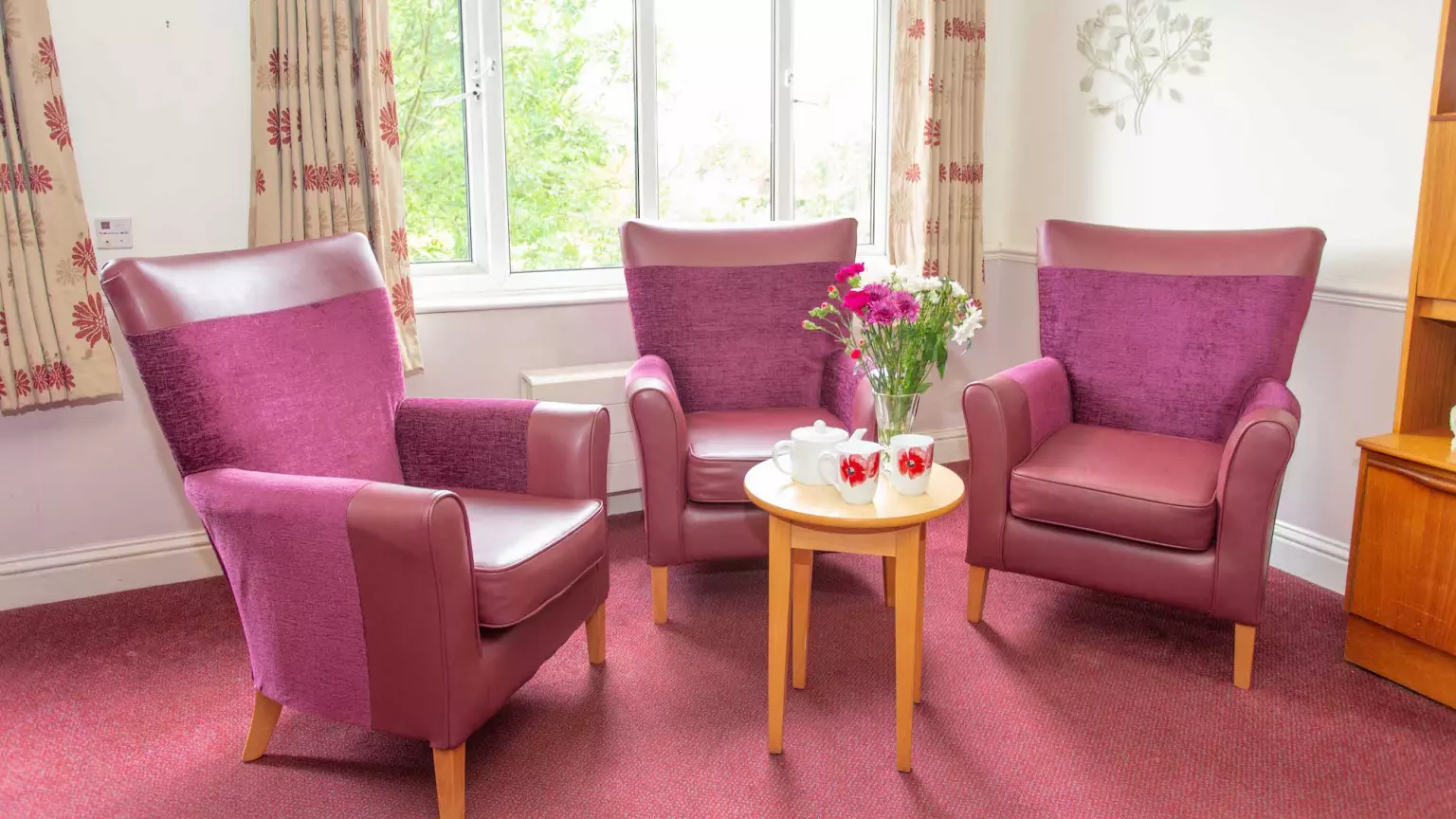 Lounge of The Mead care home in Borehamwood, Hertfordshire