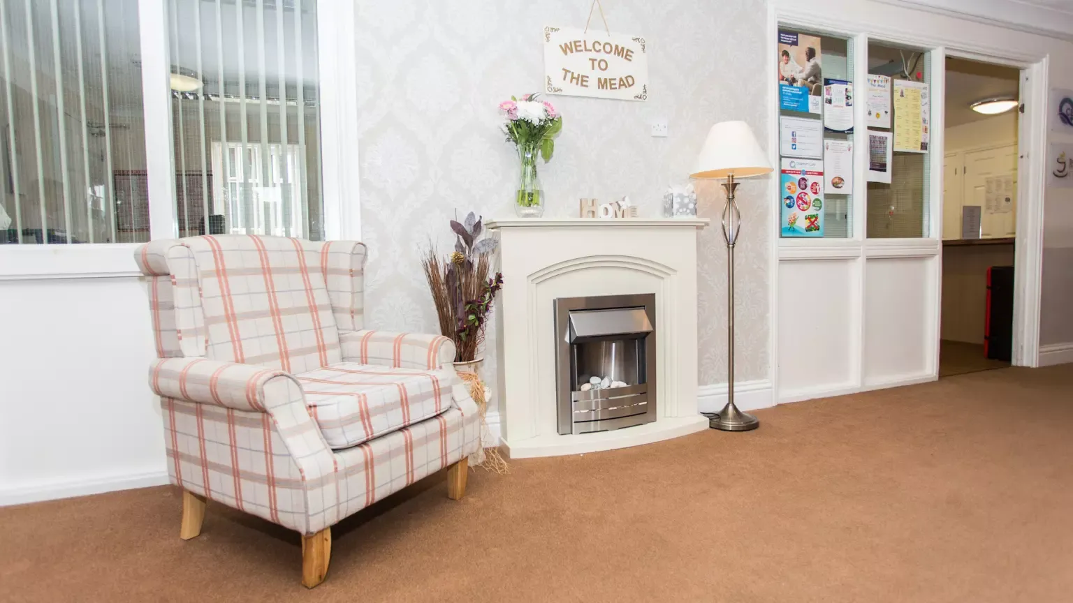 Lounge of The Mead care home in Borehamwood, Hertfordshire