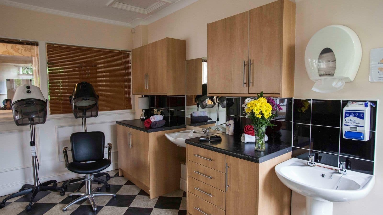 Salon at The Pines Care Home in London, England